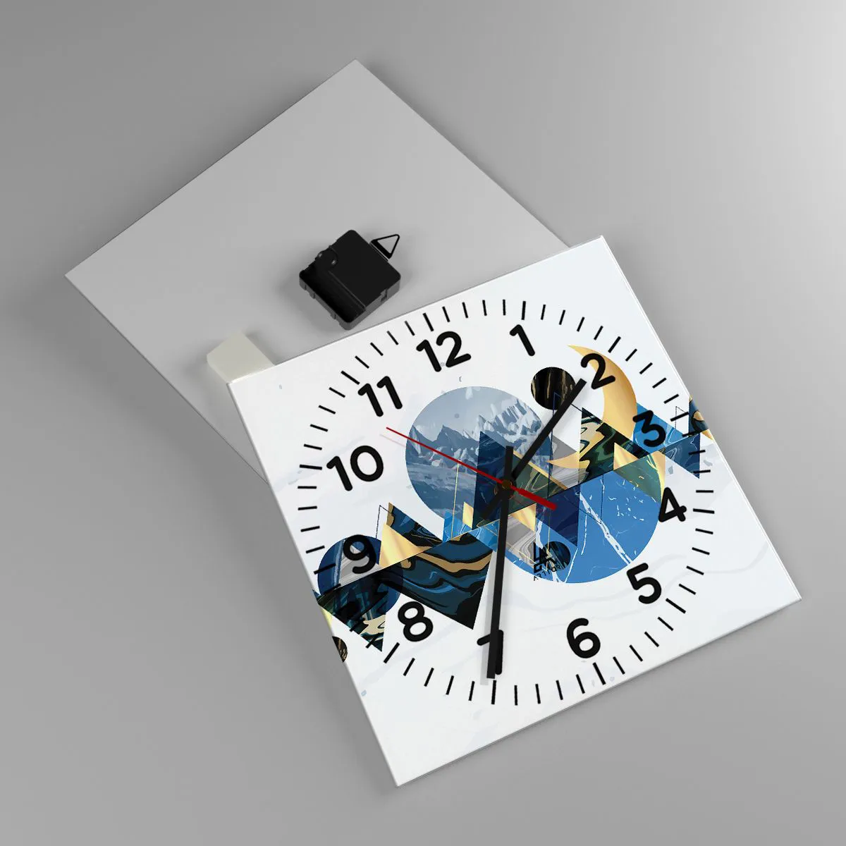 Wandklok - Klok - Geometrisch landschap - 30x30 cm