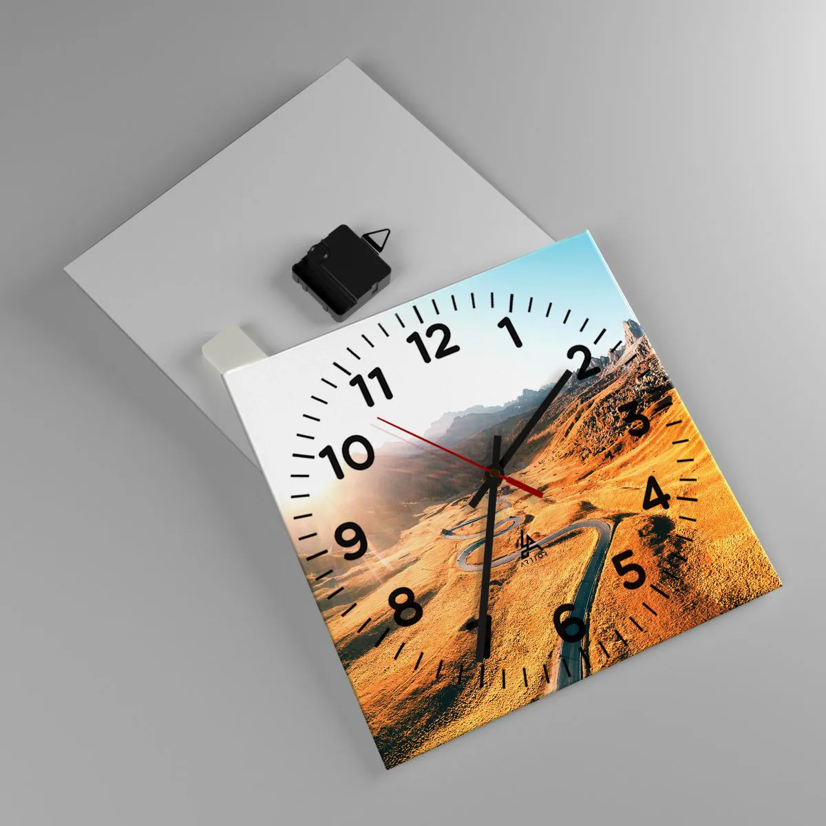 Ceas de perete - Ceas pe sticlă - Într-o vale de aur - 30x30 cm