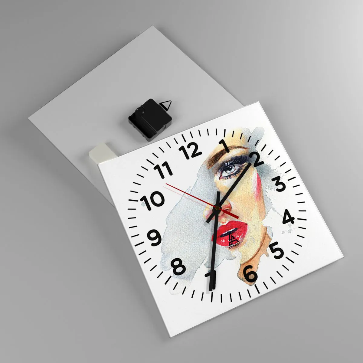 Reloj de pared - Reloj de vidrio - Reflejo en una gota de agua - 30x30 cm