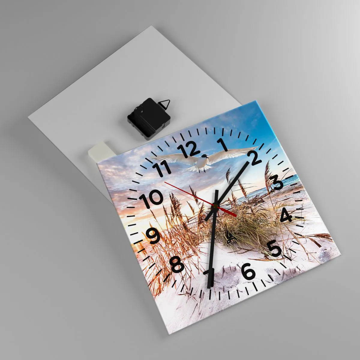Relógio de parede - Relógio em vidro - Vento do mar - 30x30 cm