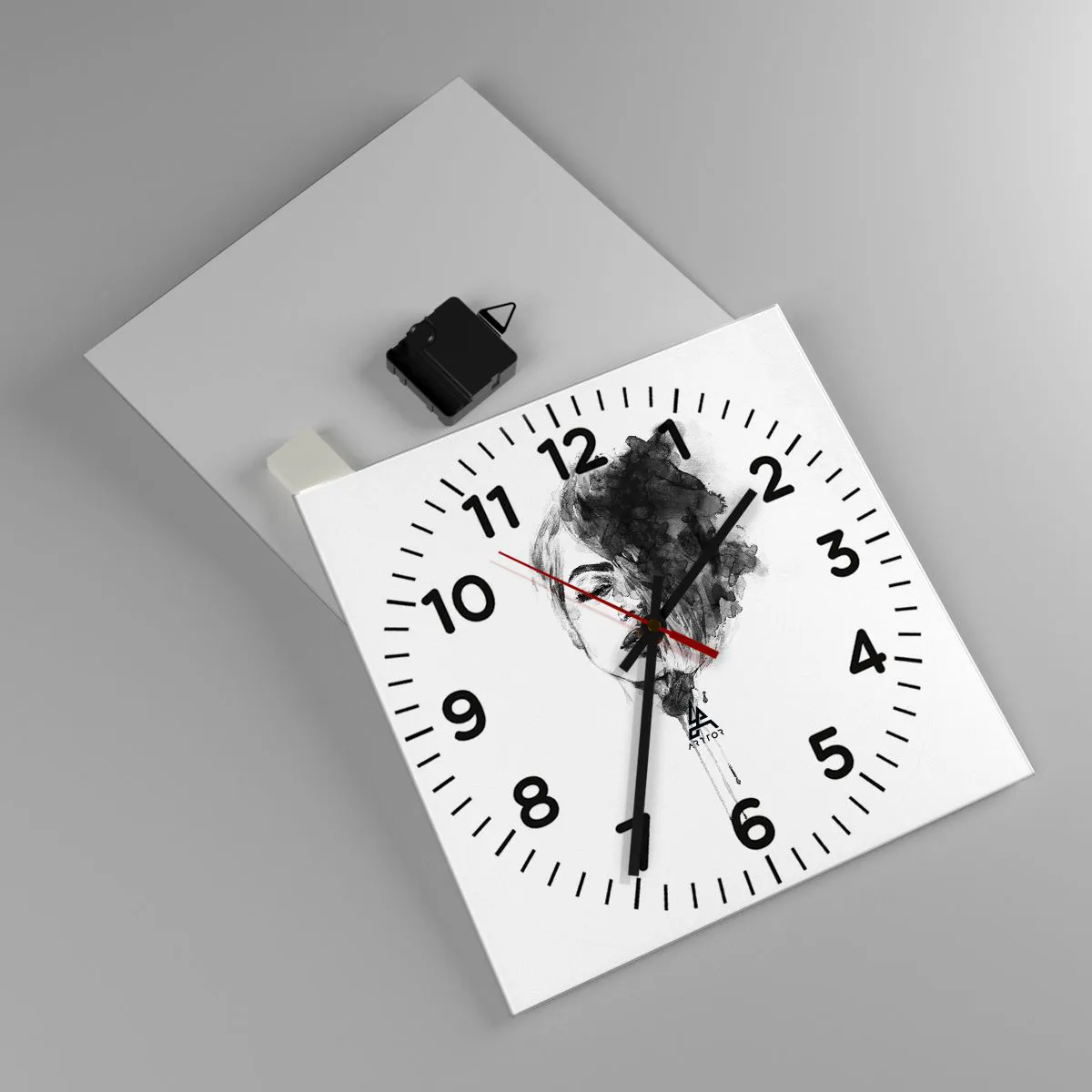Wall clock - Clock on glass - What Does a Girl Dream about? - 30x30 cm