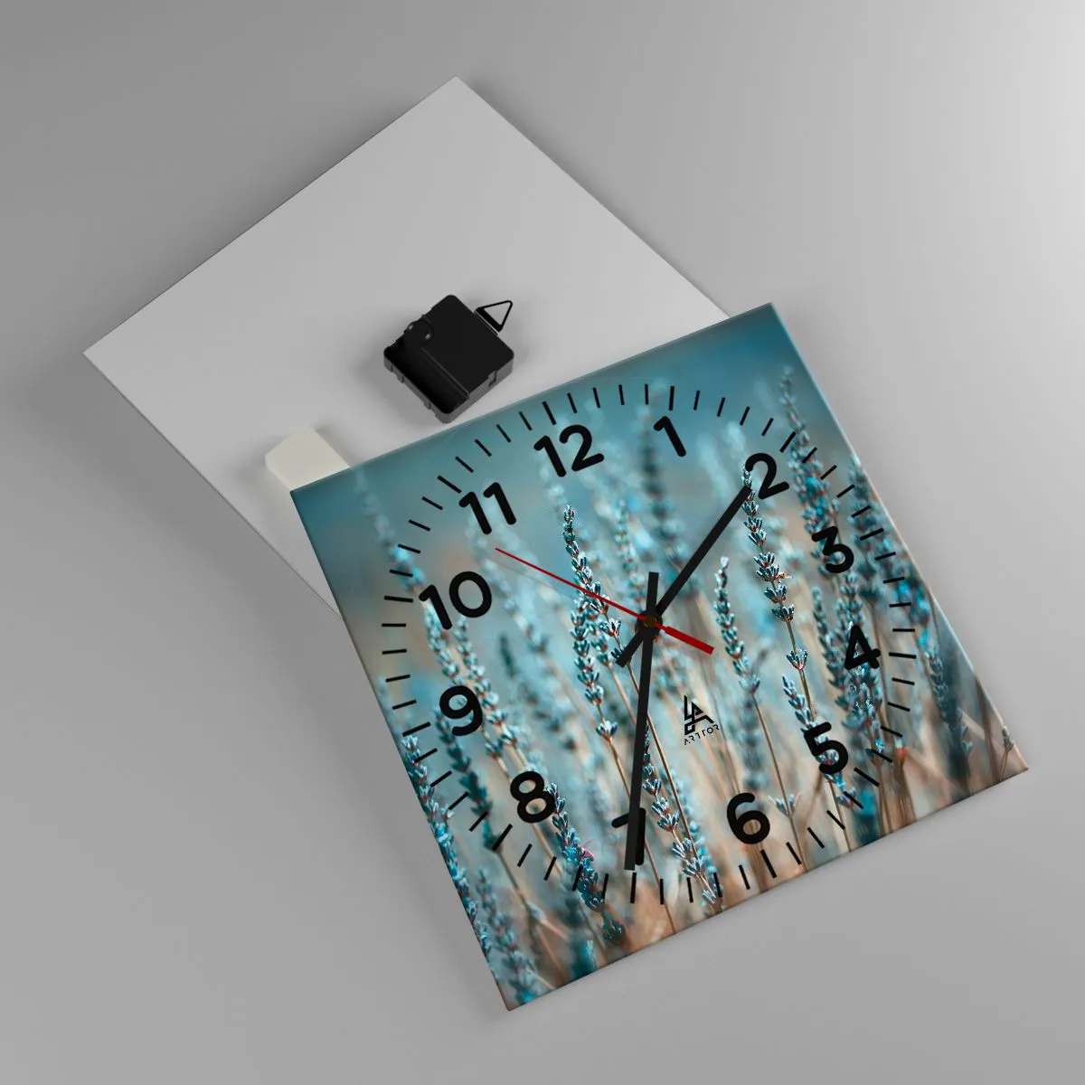 Väggklocka - Klocka på glas - Doftande åkermark - 30x30 cm