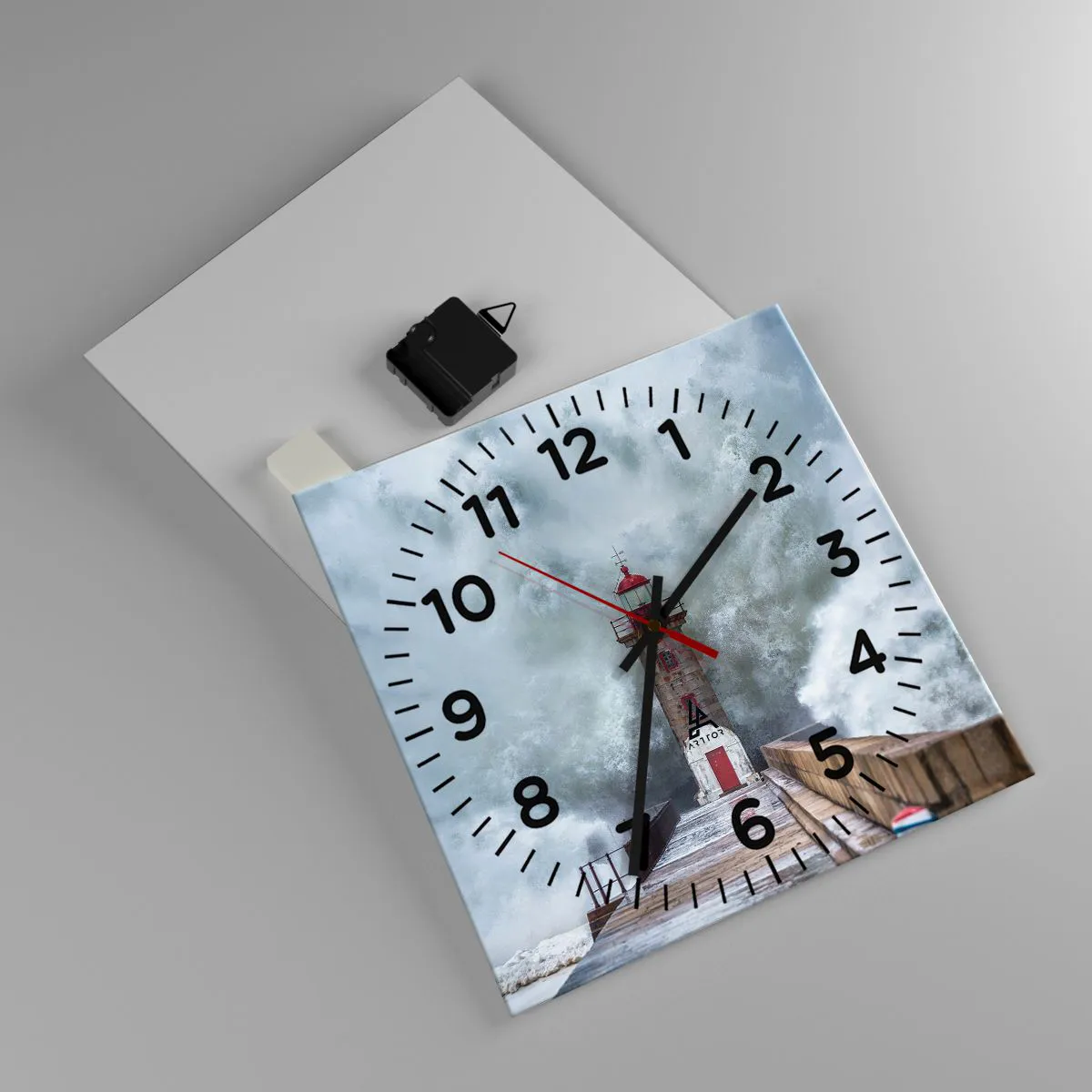 Ceas de perete - Ceas pe sticlă - Zgomotul apelor, sunetul vântului - 30x30 cm