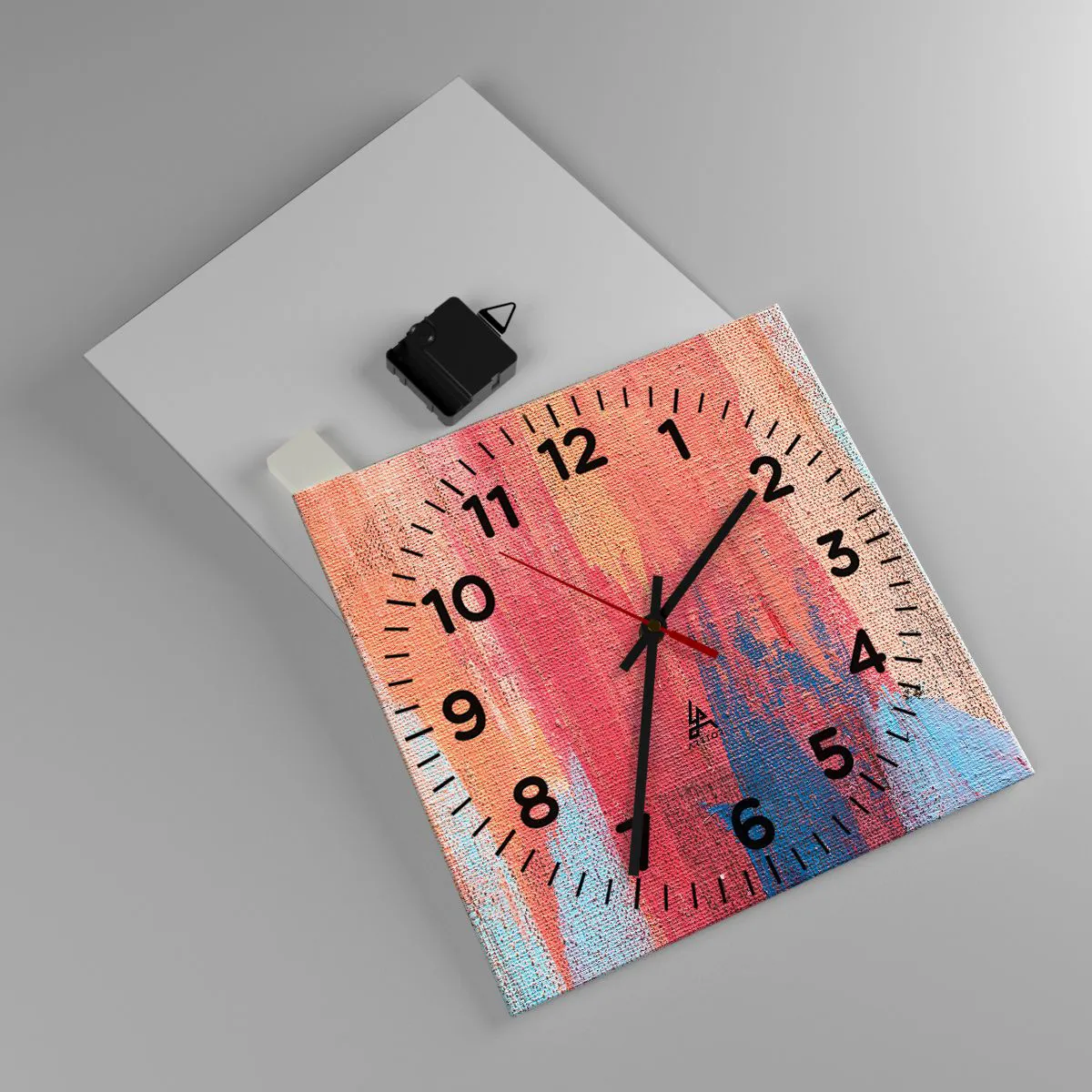 Wanduhr - Glasuhr - Renne den Regenbogen hinunter - 30x30 cm