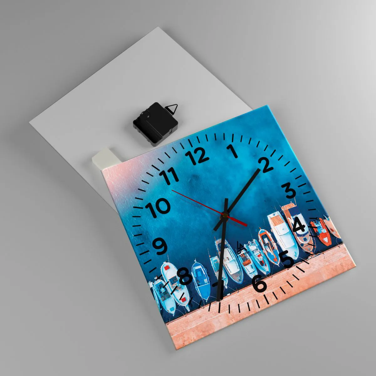 Wanduhr - Glasuhr - In einer Reihe - 30x30 cm