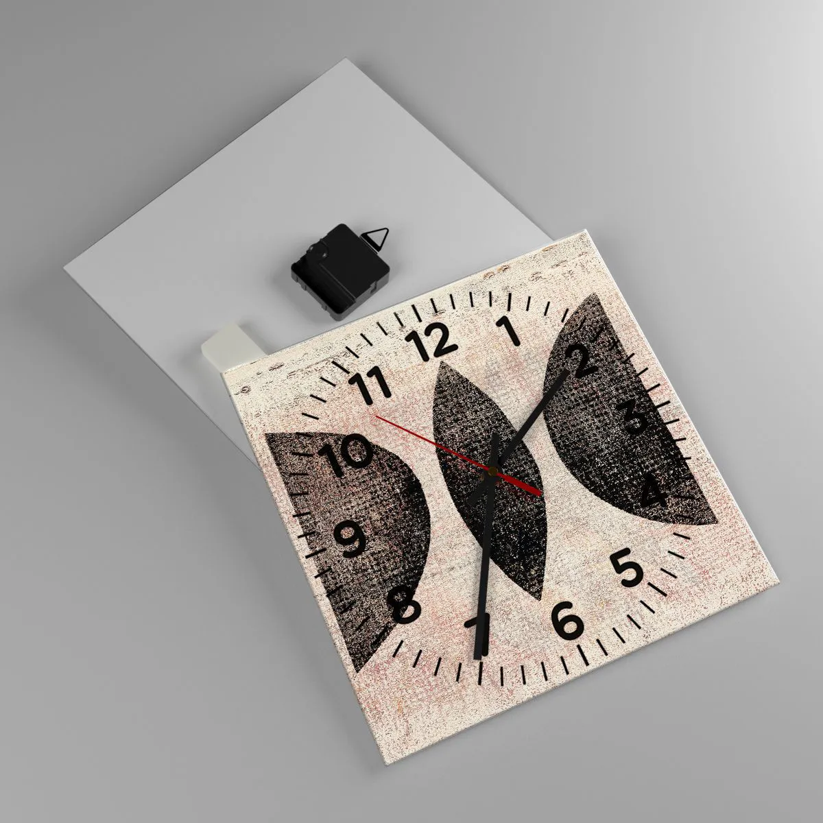 Ceas de perete - Ceas pe sticlă - Abstracție etnică - 30x30 cm