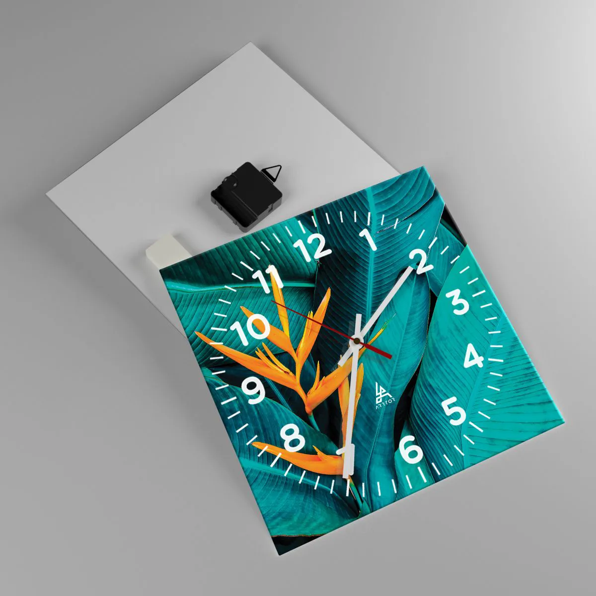 Väggklocka - Klocka på glas - Edens blomma - 30x30 cm