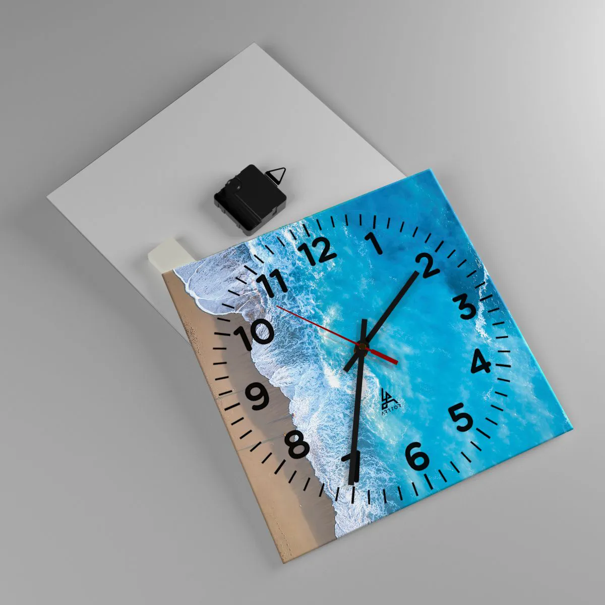 Relógio de parede - Relógio em vidro - O poder do azul - 30x30 cm