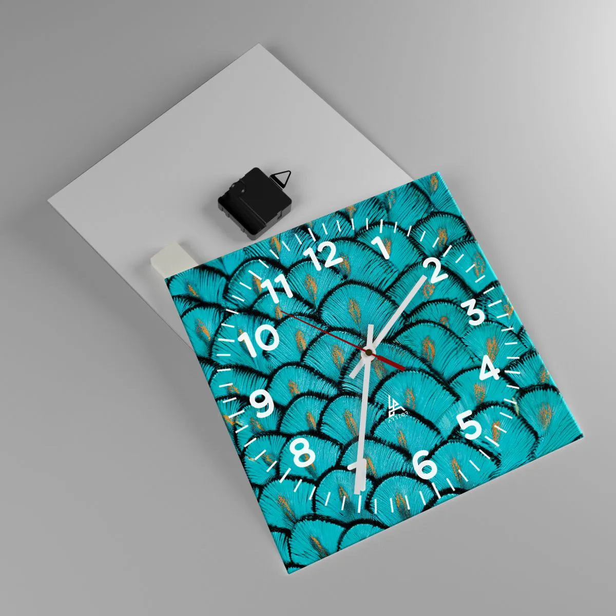 Relógio de parede - Relógio em vidro - A grande gala de penas - 30x30 cm