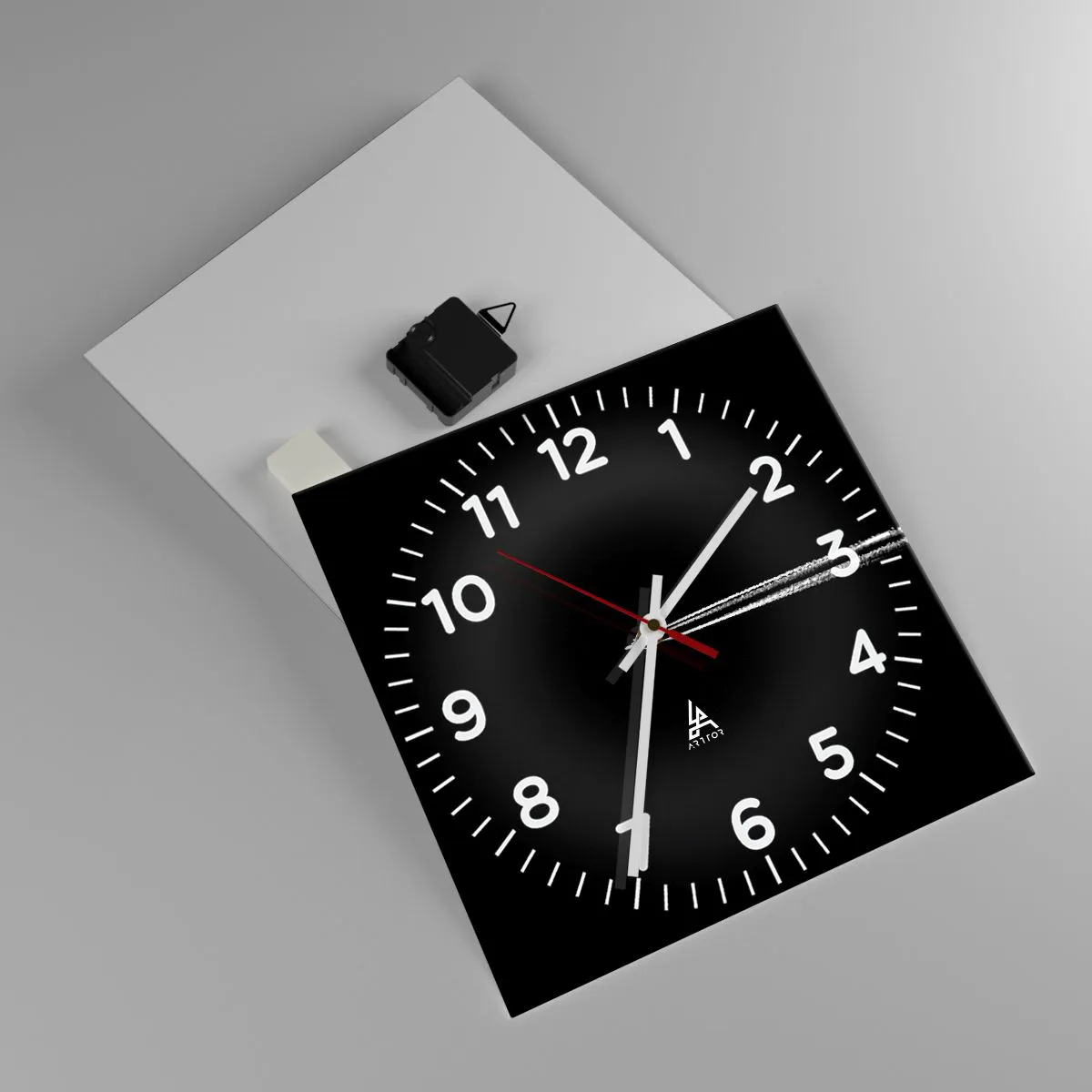 Väggklocka - Klocka på glas - I en annan dimension - 30x30 cm