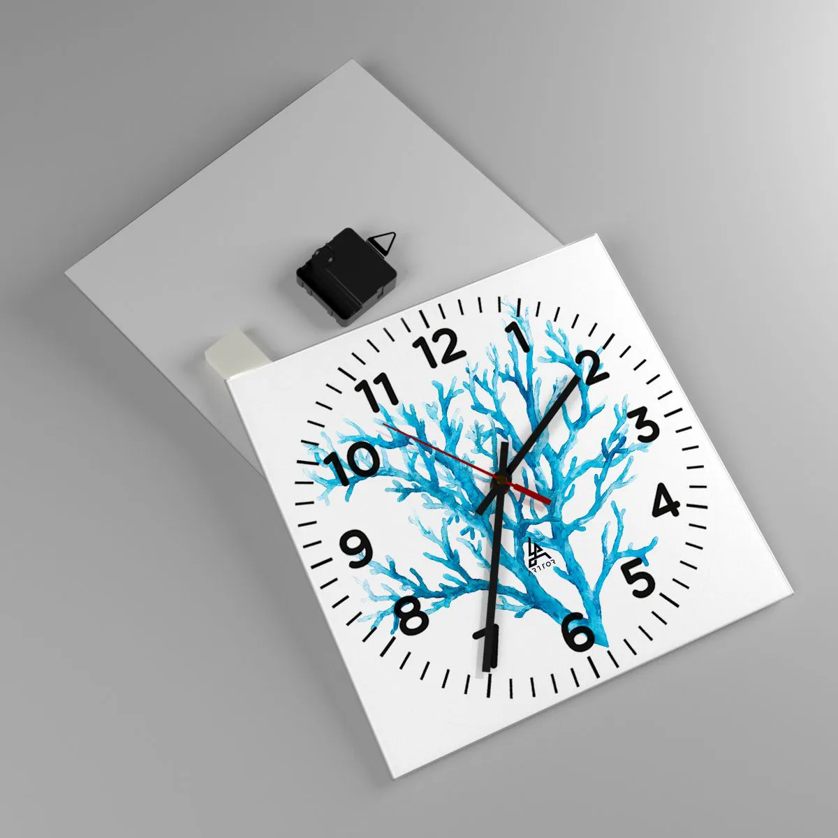 Ceas de perete - Ceas pe sticlă - Filigranul marin - 30x30 cm