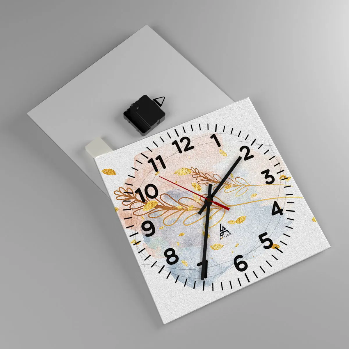 Reloj de pared - Reloj de vidrio - Ráfaga dorada - 30x30 cm