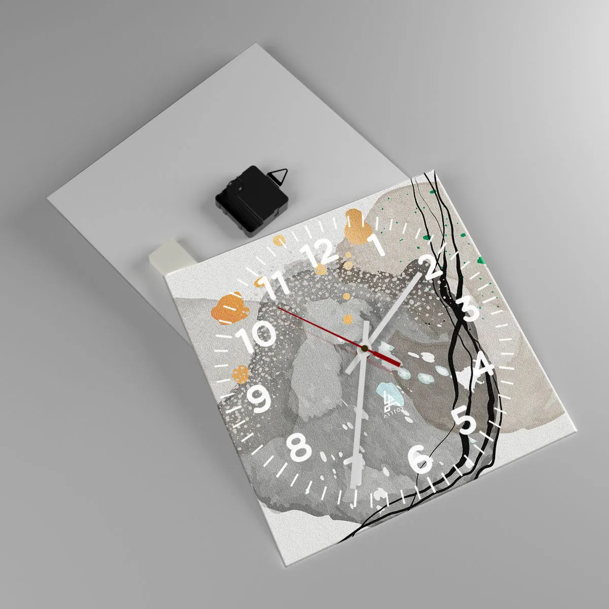 Falióra, Óra - Organikus kompozíció - 30x30 cm