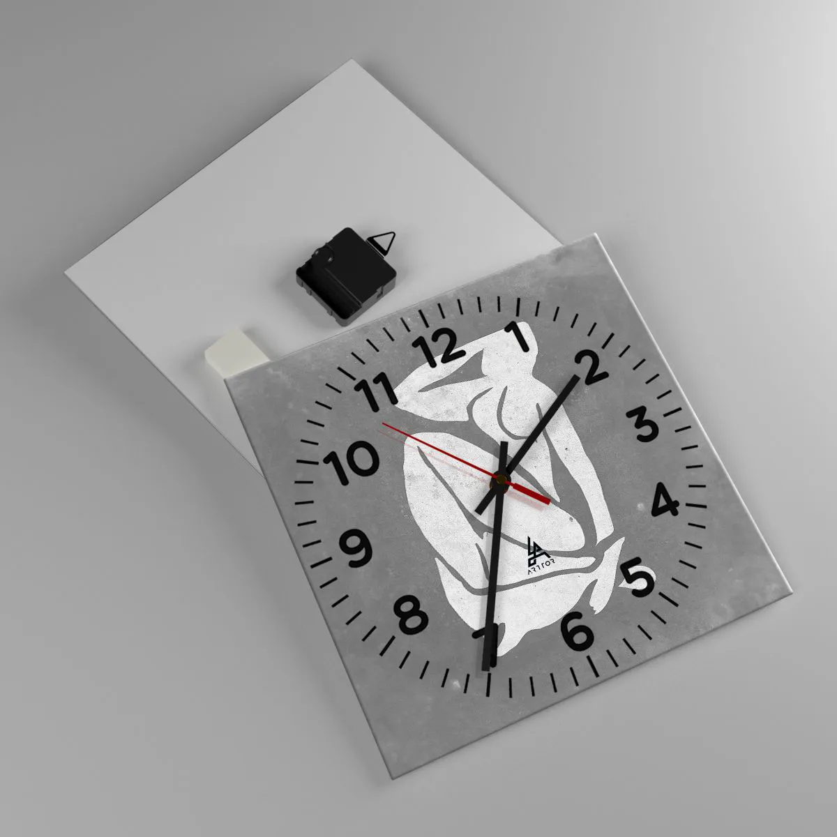 Wanduhr - Glasuhr - In Gedanken versunken - 30x30 cm