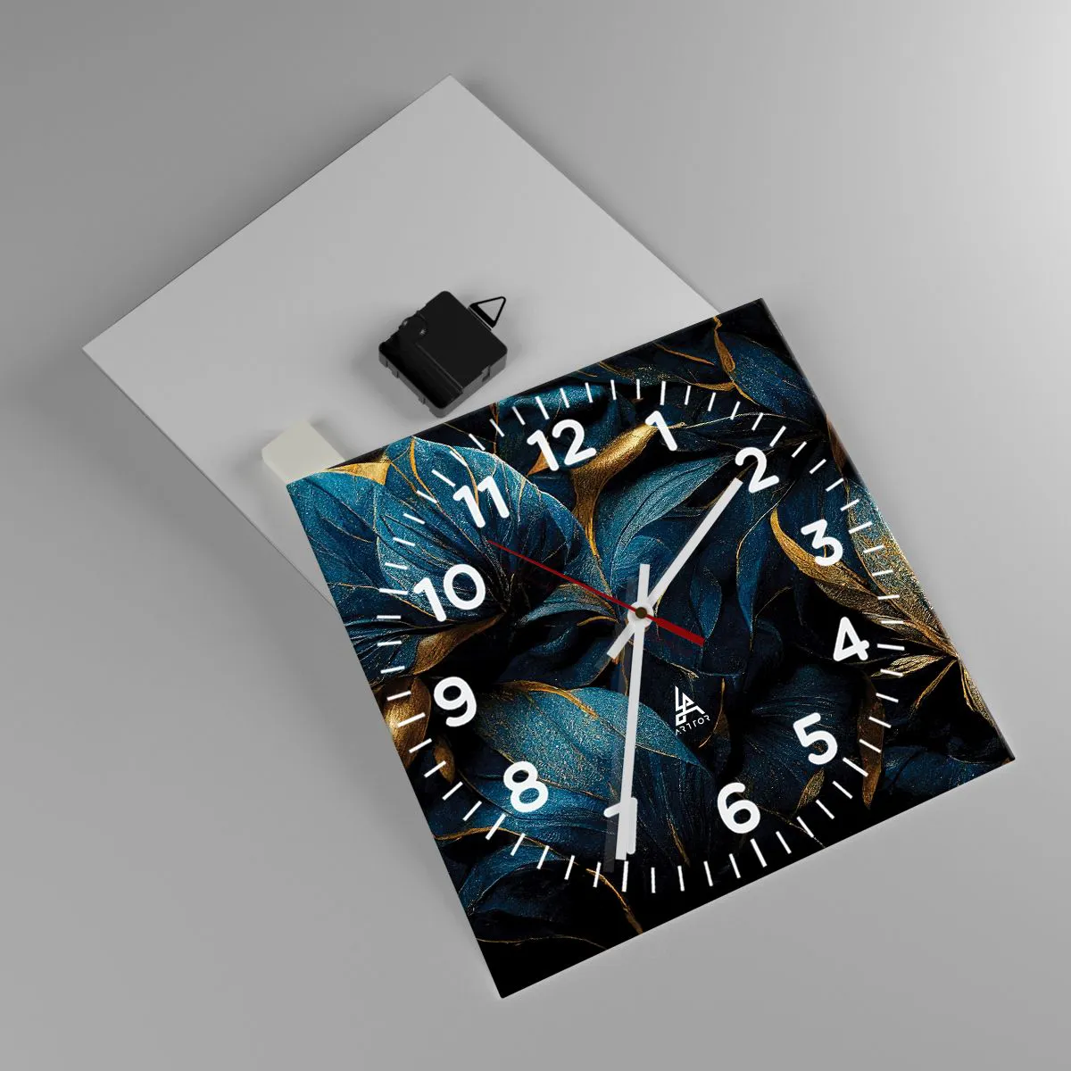 Orologio da parete - Orologio in Vetro - Foderati d'oro - 30x30 cm