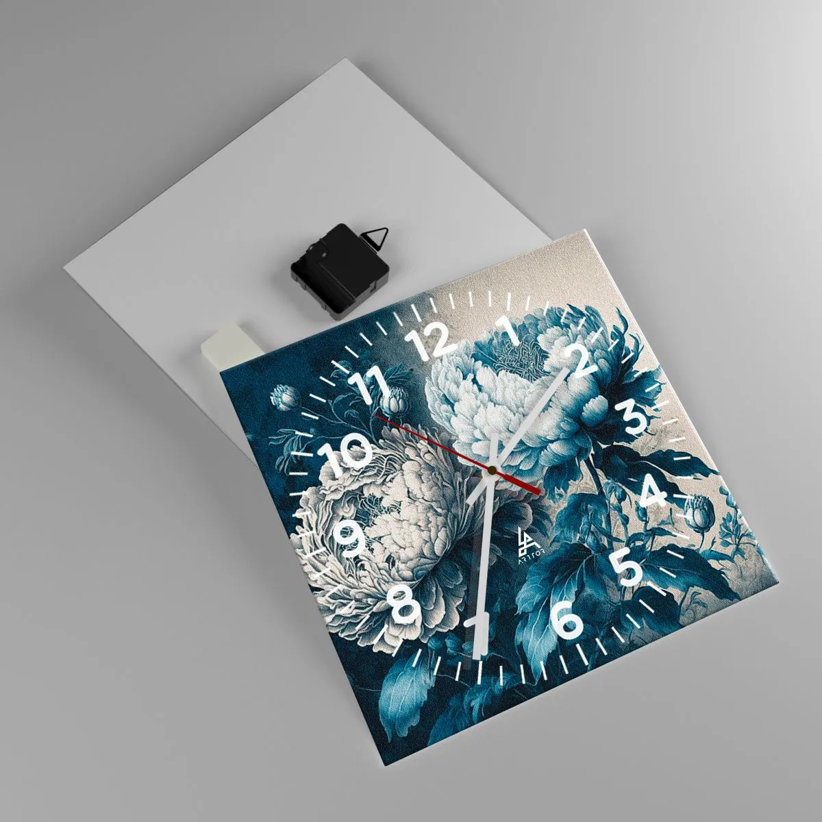 Ceas de perete - Ceas pe sticlă - Pereche asortată - 30x30 cm