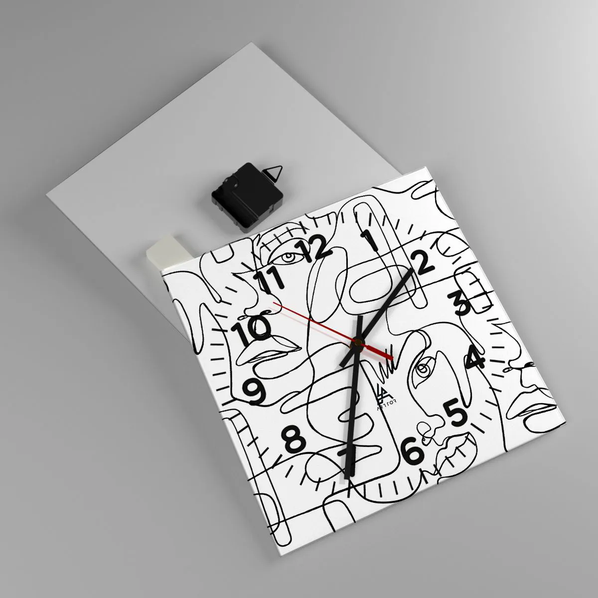 Wanduhr - Glasuhr - In verworrenen Gefühlen - 30x30 cm