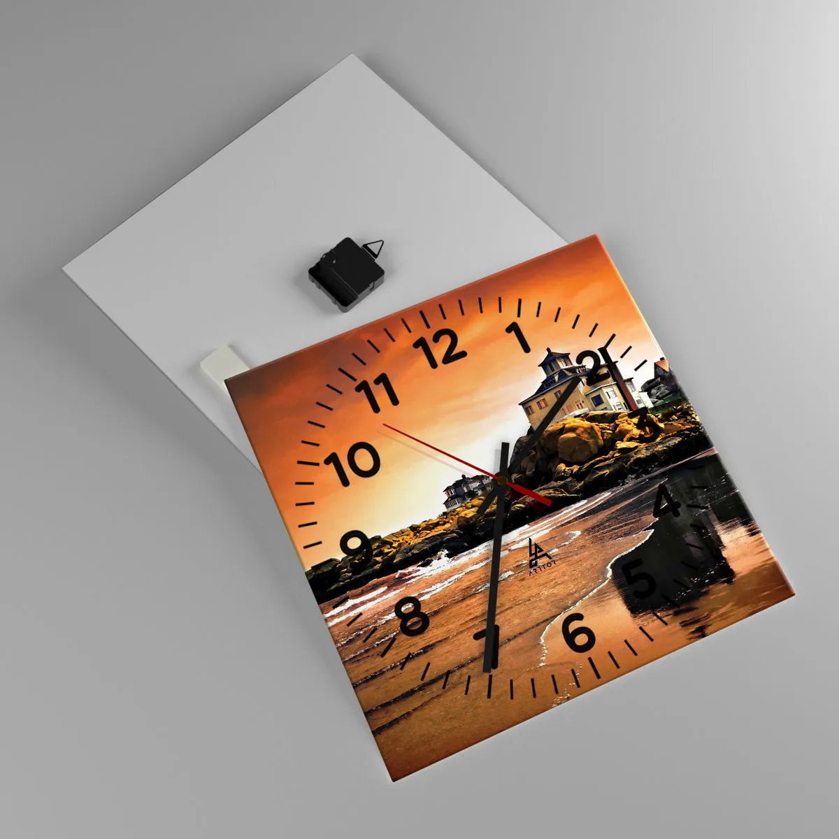 Wall clock - Clock on glass - Elegance of a West Coast - 40x40 cm