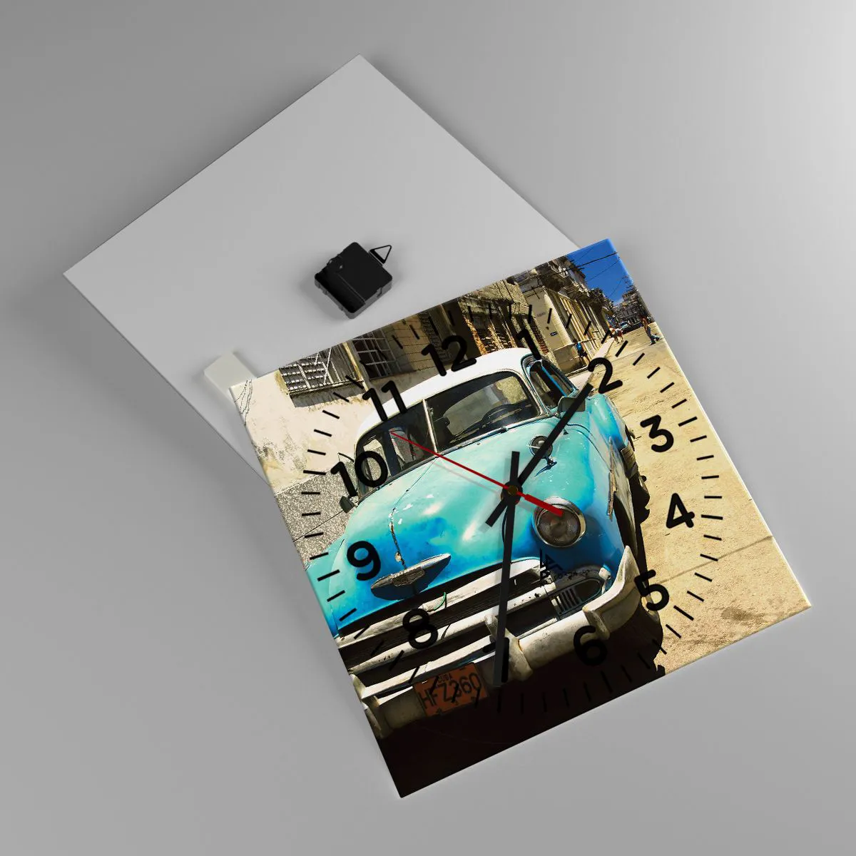 Reloj de pared - Reloj de vidrio - ¡Viva Cuba! - 40x40 cm