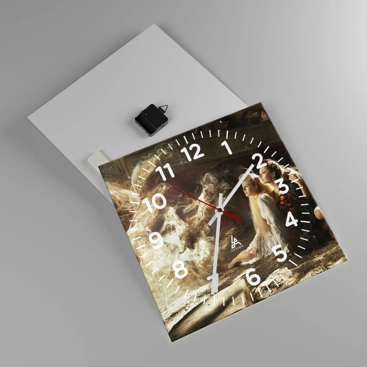 Wanduhr - Glasuhr - Und es gab Poesie - 40x40 cm