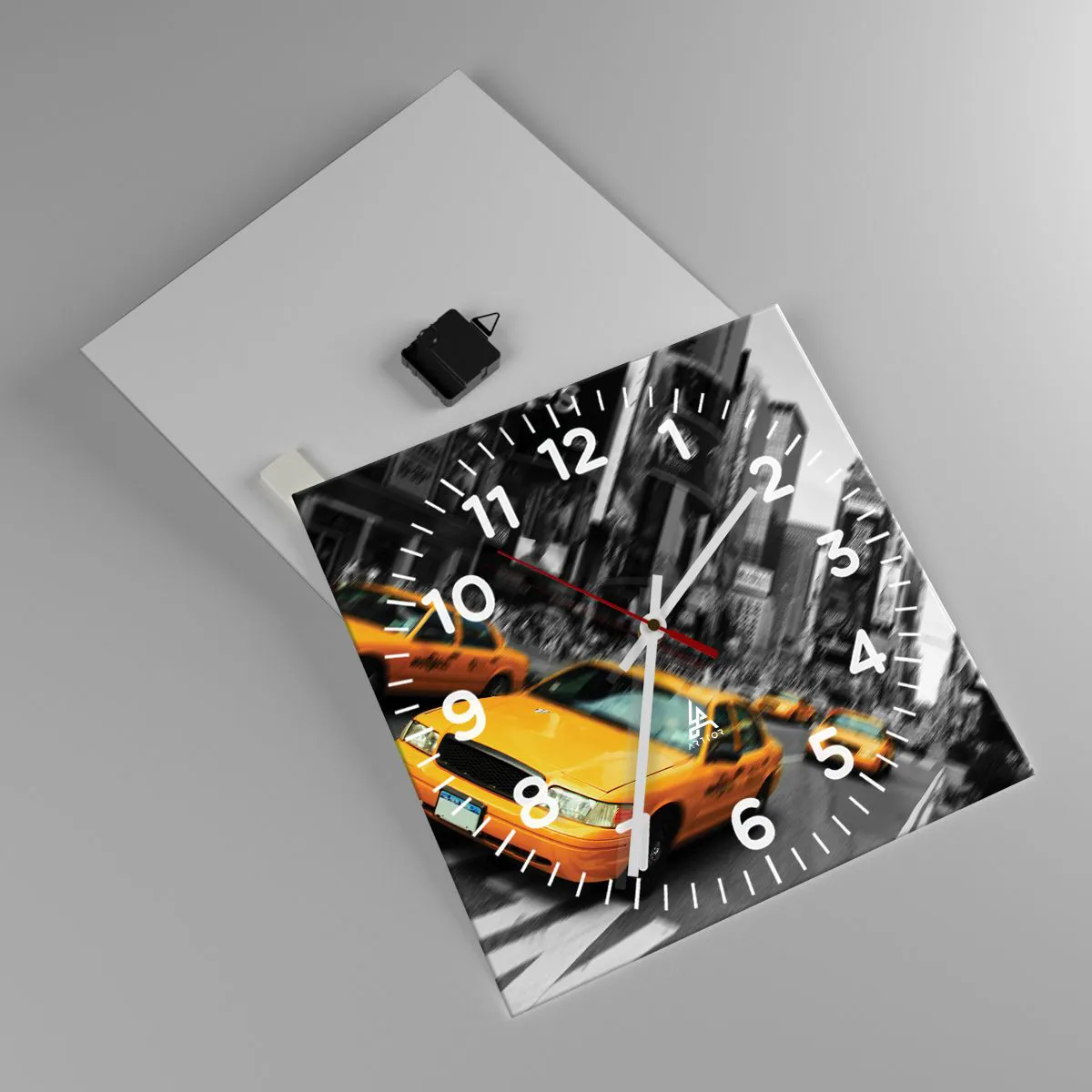 Ceas de perete - Ceas pe sticlă - Picături de soare la New York - 40x40 cm