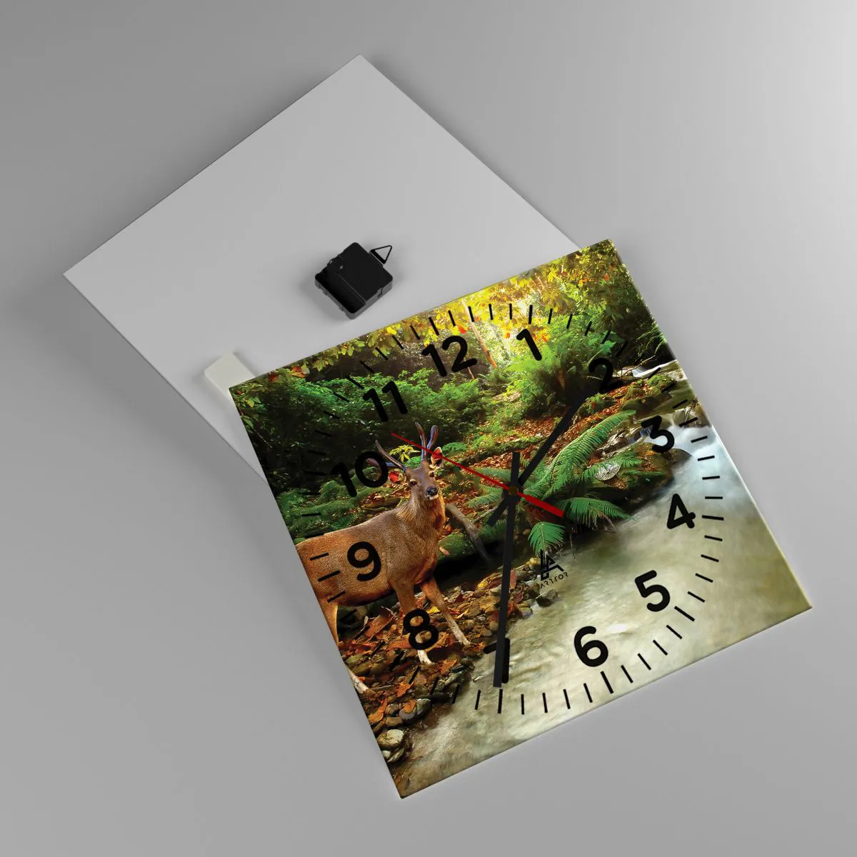 Ceas de perete - Ceas pe sticlă - Bun venit în lumea mea - 40x40 cm