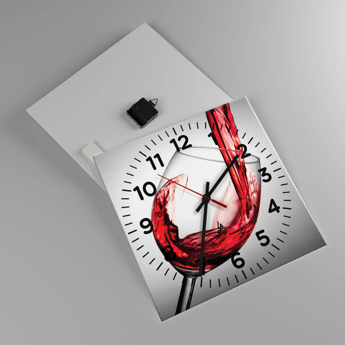 Vægur, Uret - Farve - bevægelse - lyd - 40x40 cm