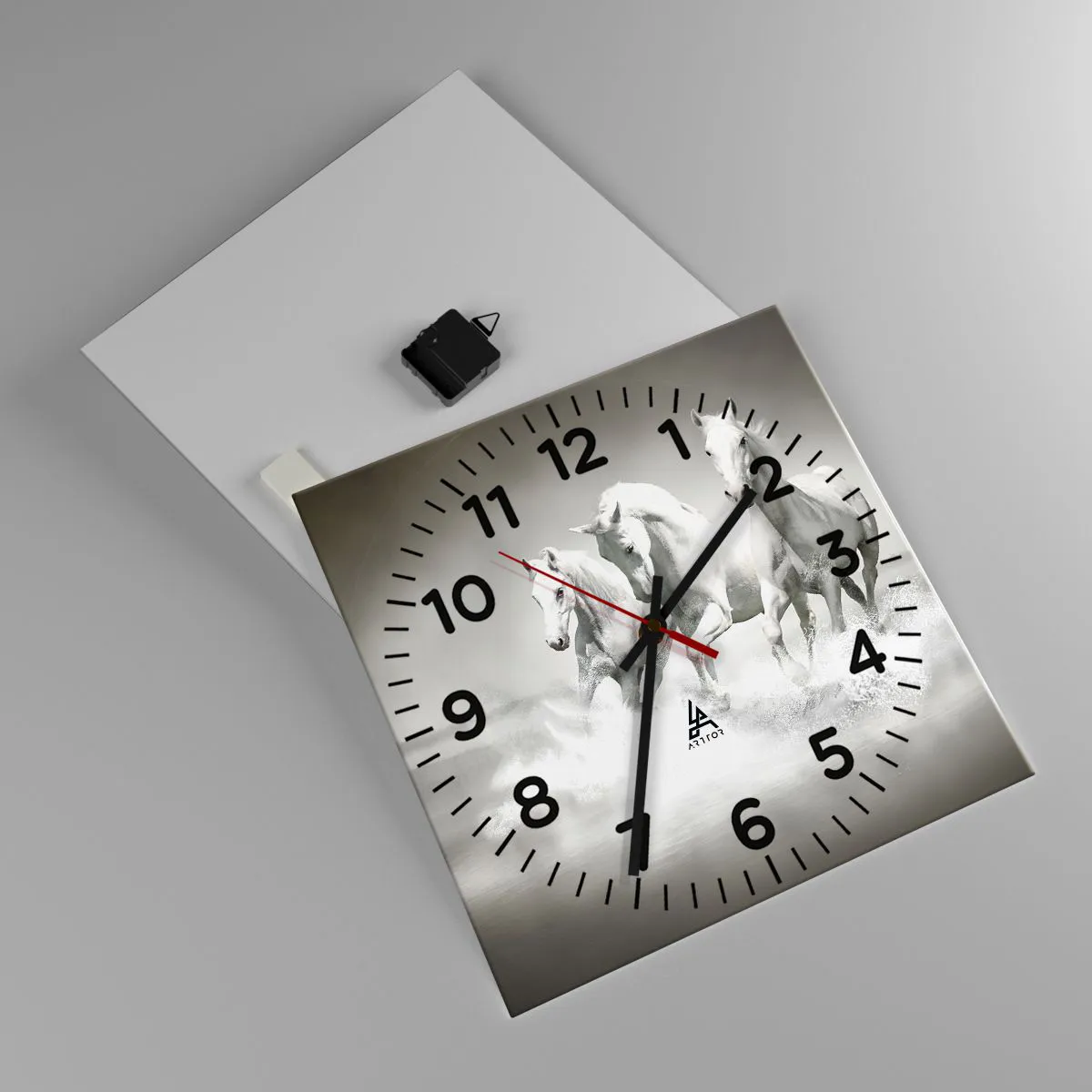 Wanduhr - Glasuhr - Weißer Wahnsinn - 40x40 cm