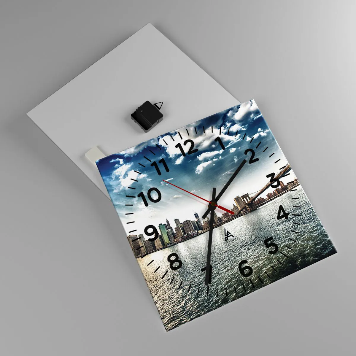 Ceas de perete - Ceas pe sticlă - Insula de sticlă - 40x40 cm