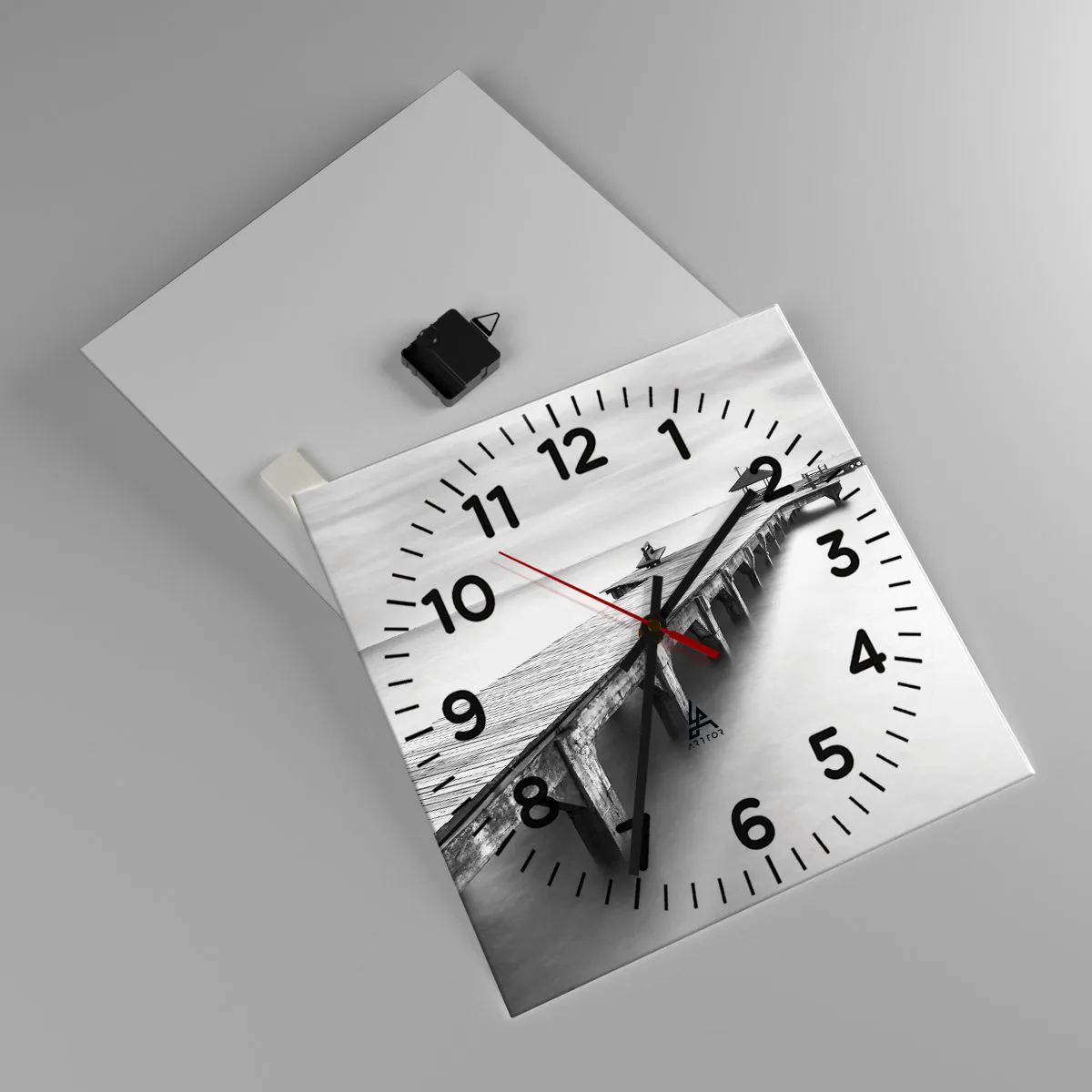 Reloj de pared - Reloj de vidrio - Lejos - 40x40 cm