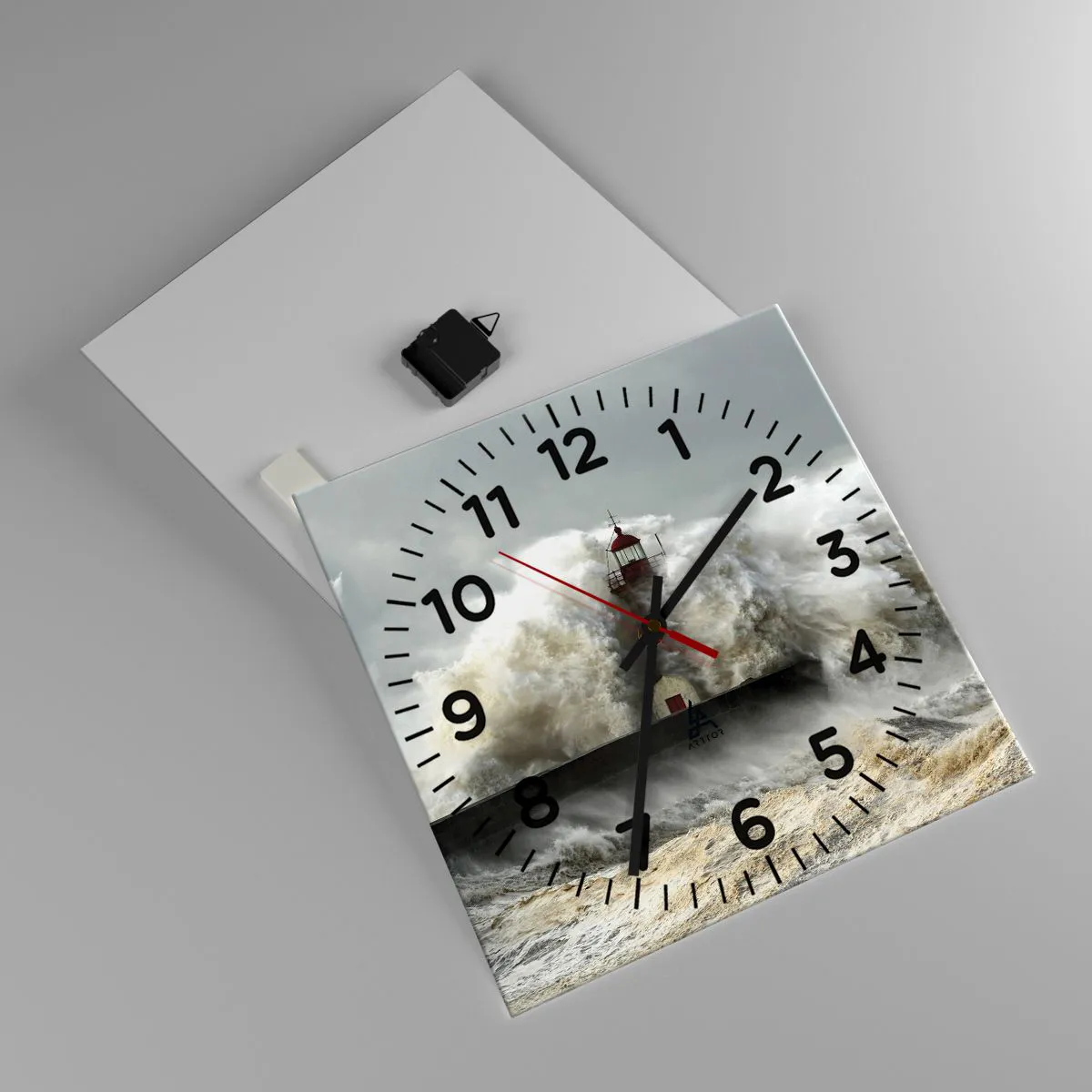 Wanduhr - Glasuhr - Die Wut des Ozeans - 40x40 cm