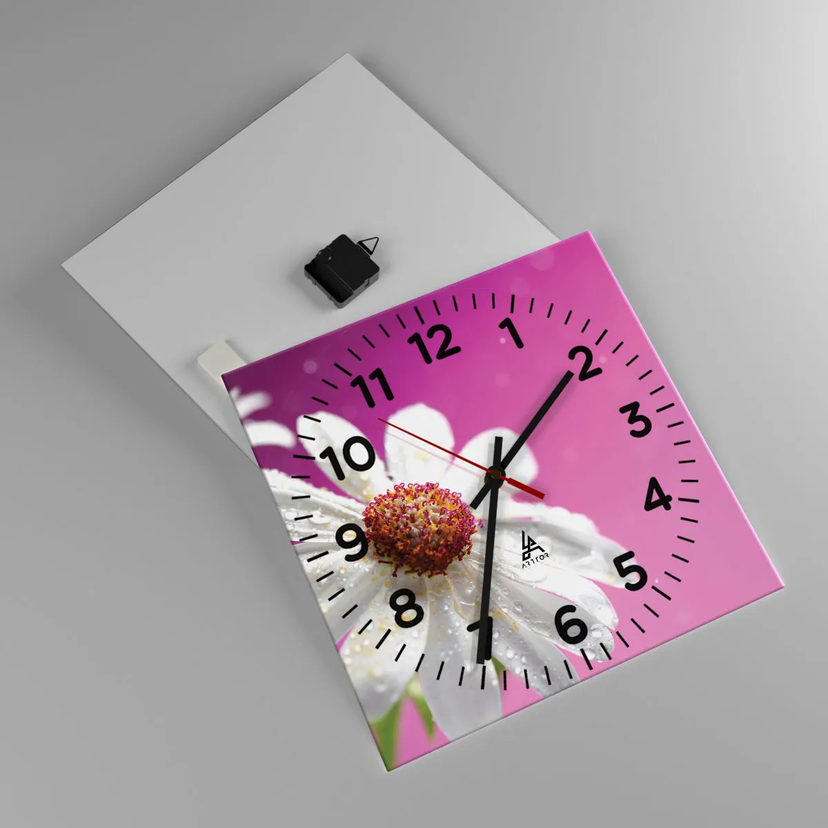 Ceas de perete - Ceas pe sticlă - Modestă în frumusețea ei - 40x40 cm