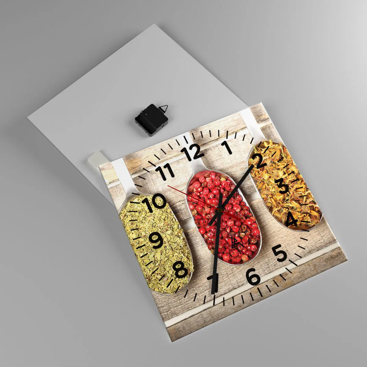 Wall clock - Clock on glass - Kitchen Magic - 40x40 cm