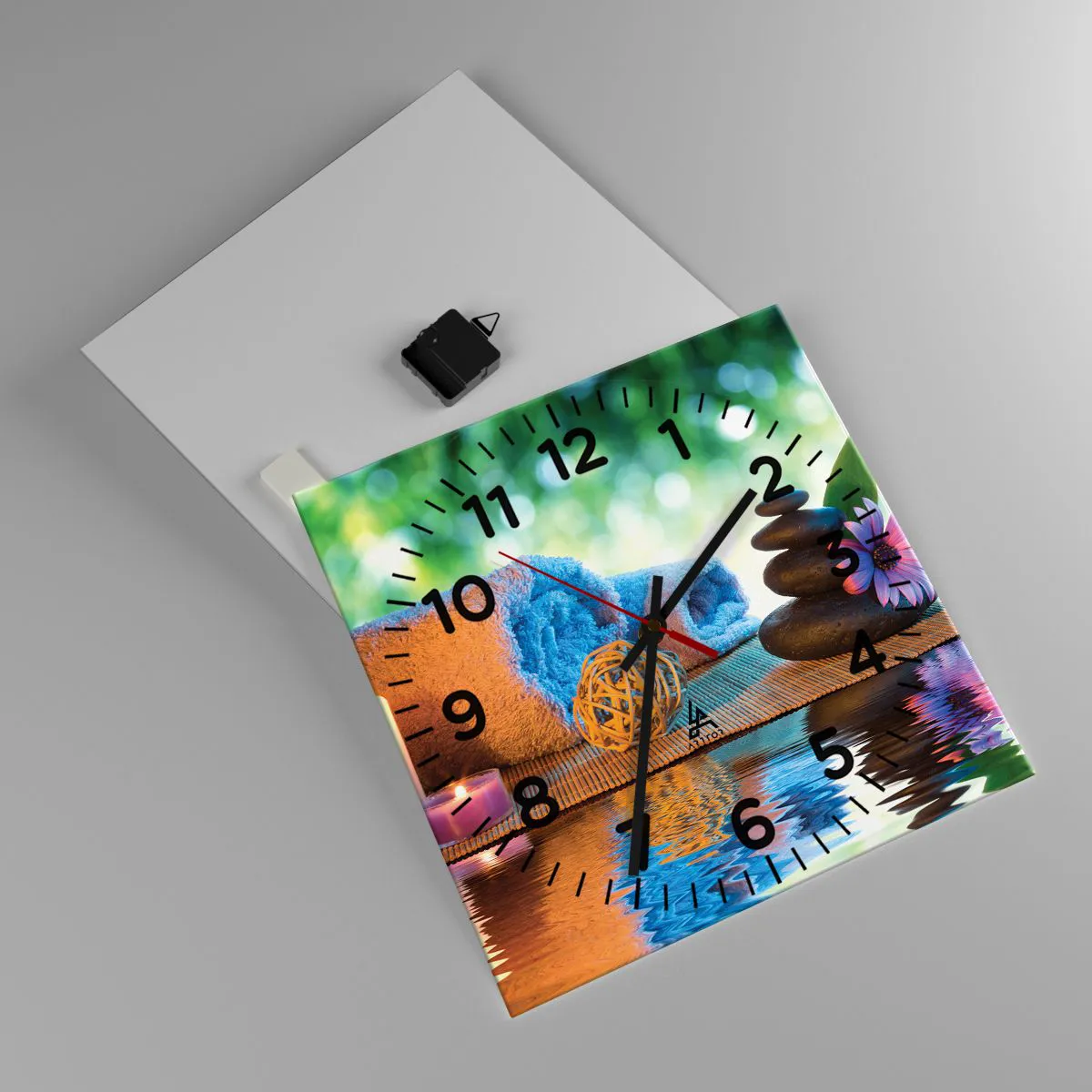 Ceas de perete - Ceas pe sticlă - Timp pentru corp - 40x40 cm