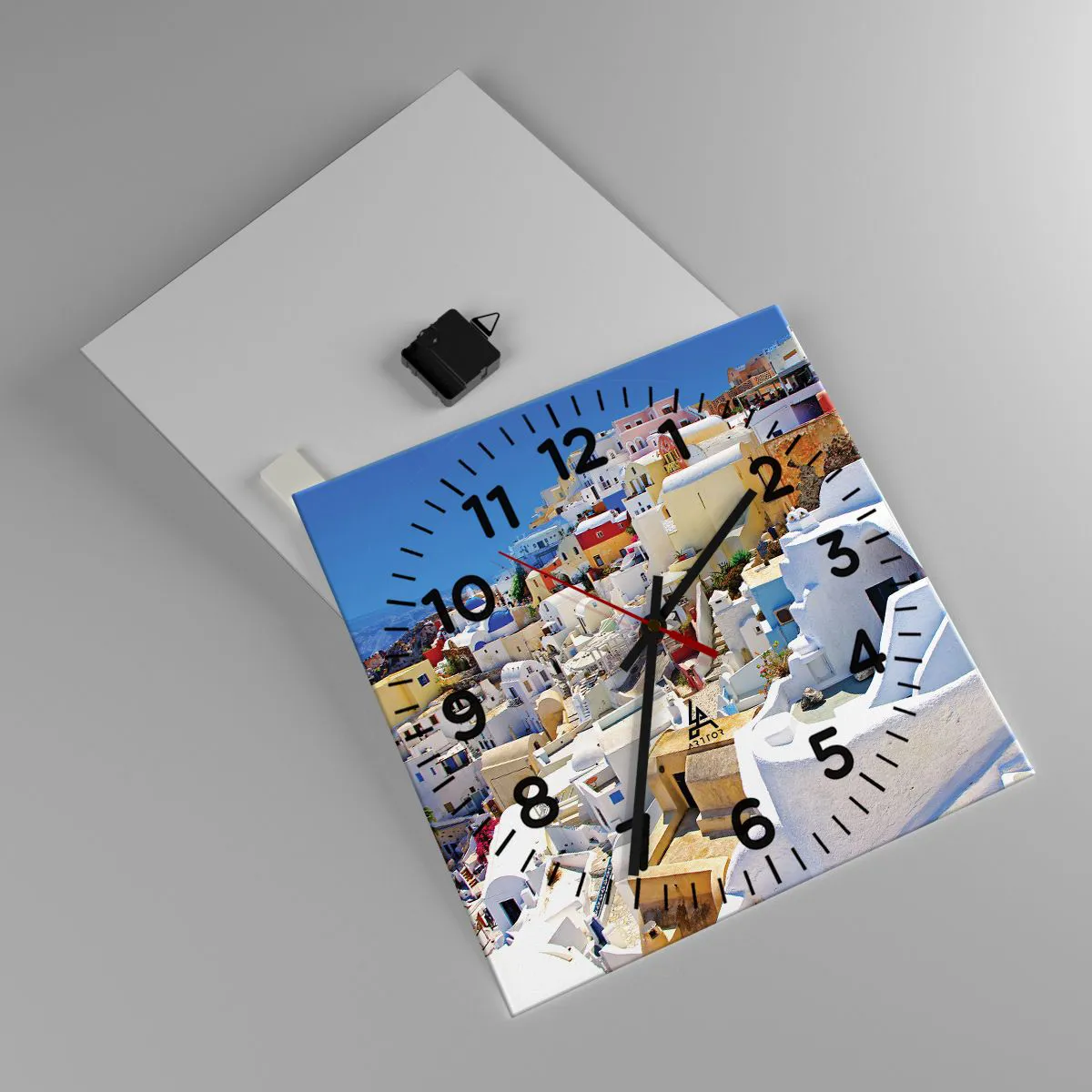 Wanduhr - Glasuhr - Der Traum vom griechischen Sommer - 40x40 cm