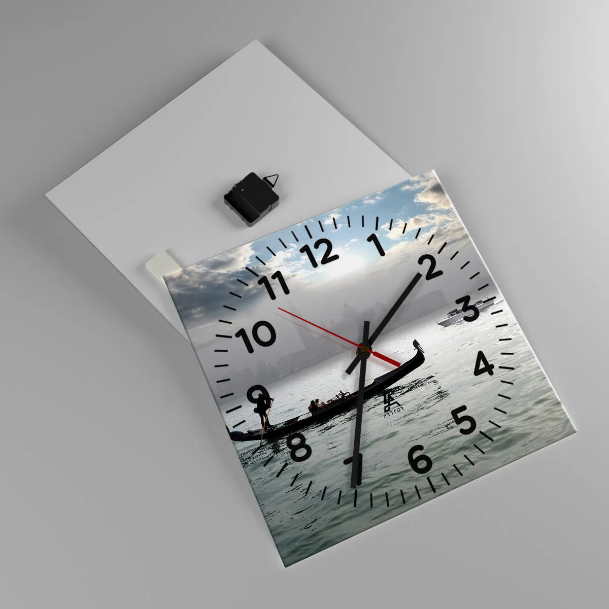 Wall clock - Clock on glass - Fairytale City from Water and Fog - 40x40 cm