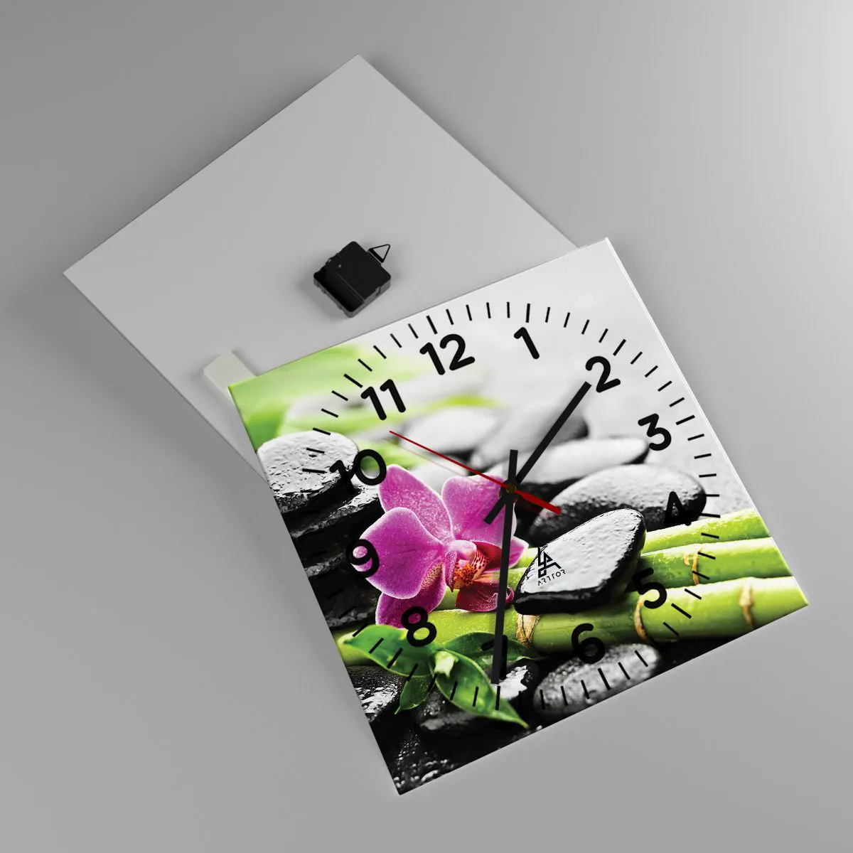 Ceas de perete - Ceas pe sticlă - Într-un echilibru pașnic - 40x40 cm