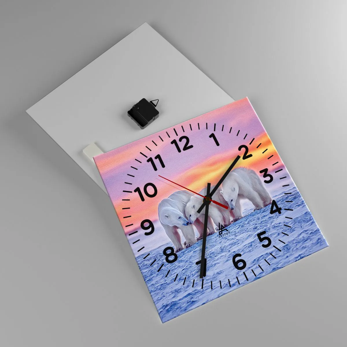 Wanduhr - Glasuhr - Familienwärme ist genug - 40x40 cm