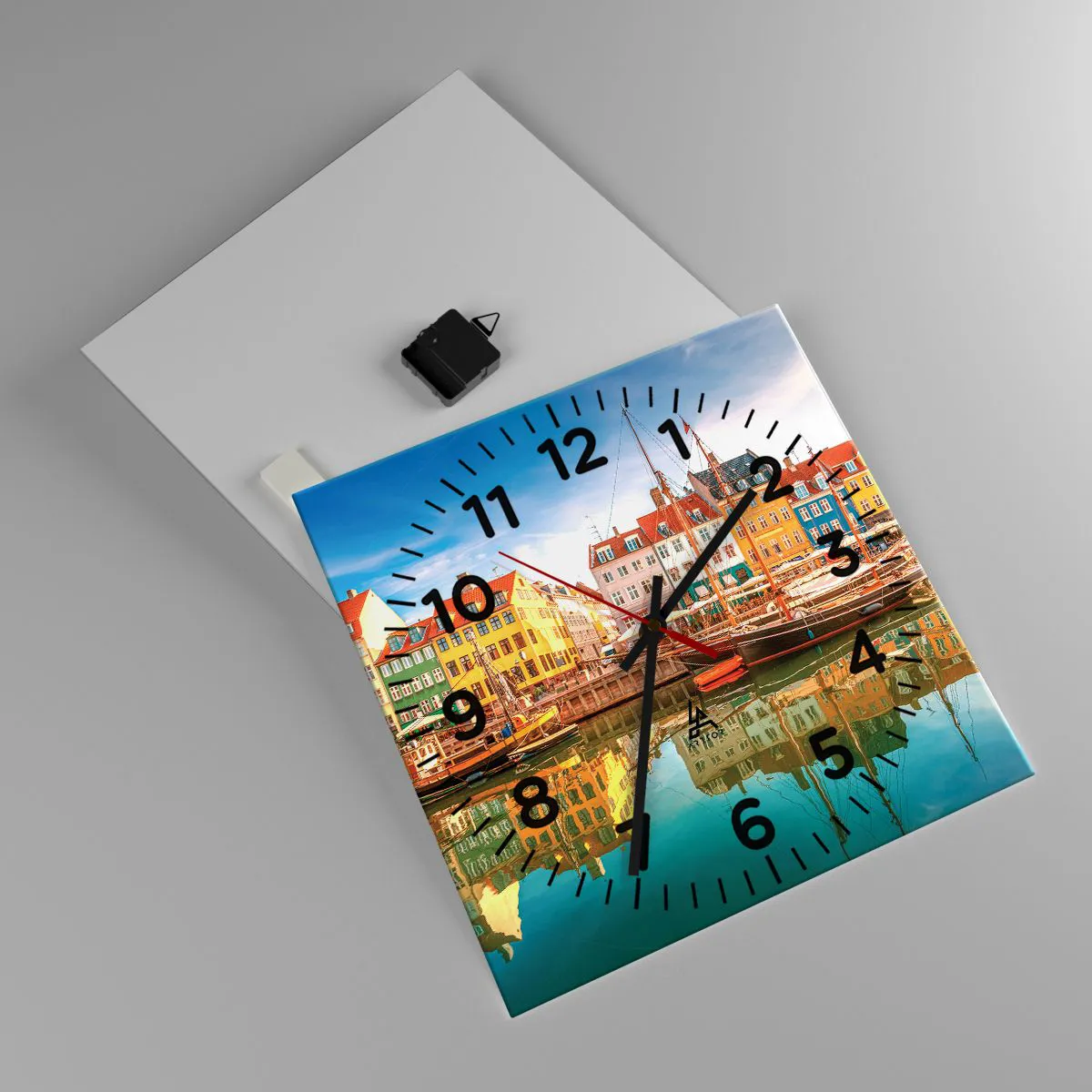 Relógio de parede - Relógio em vidro - Sobre a água tão lisa como um espelho - 40x40 cm