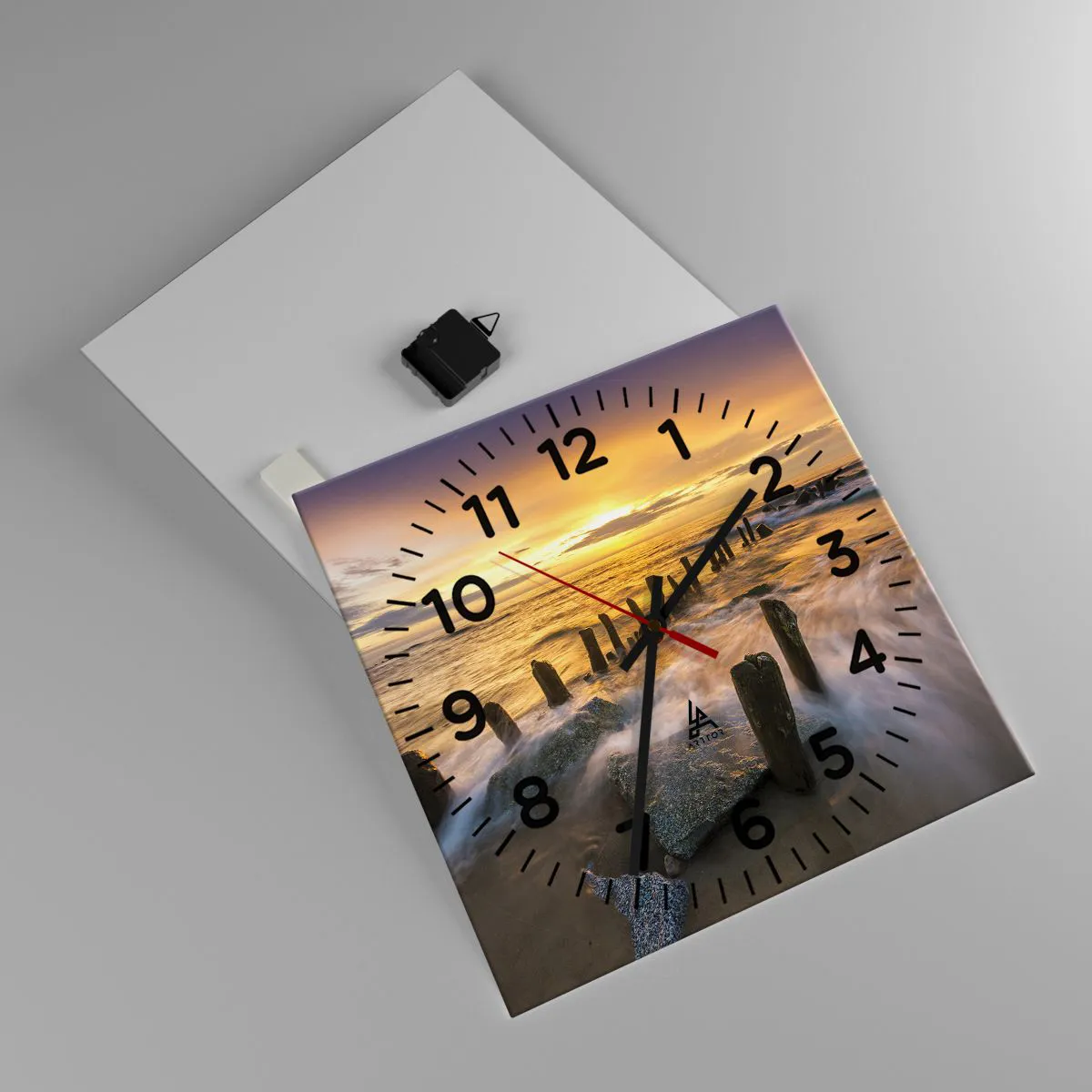 Relógio de parede - Relógio em vidro - A beleza crua do Mar Báltico - 40x40 cm