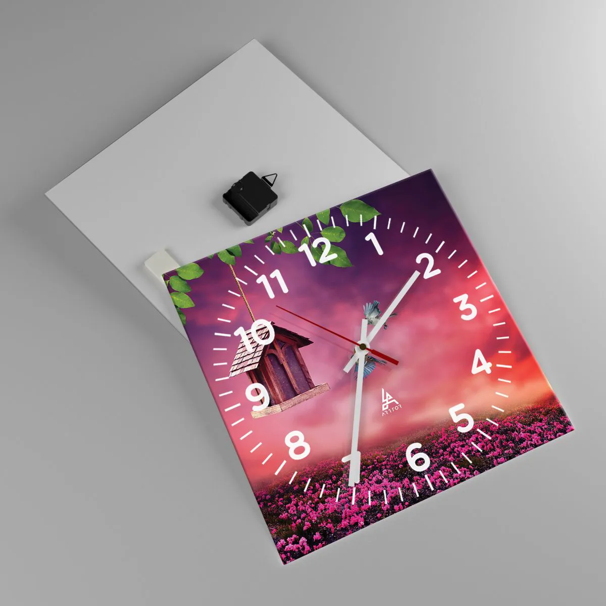 Relógio de parede - Relógio em vidro - Convite para jantar - 40x40 cm