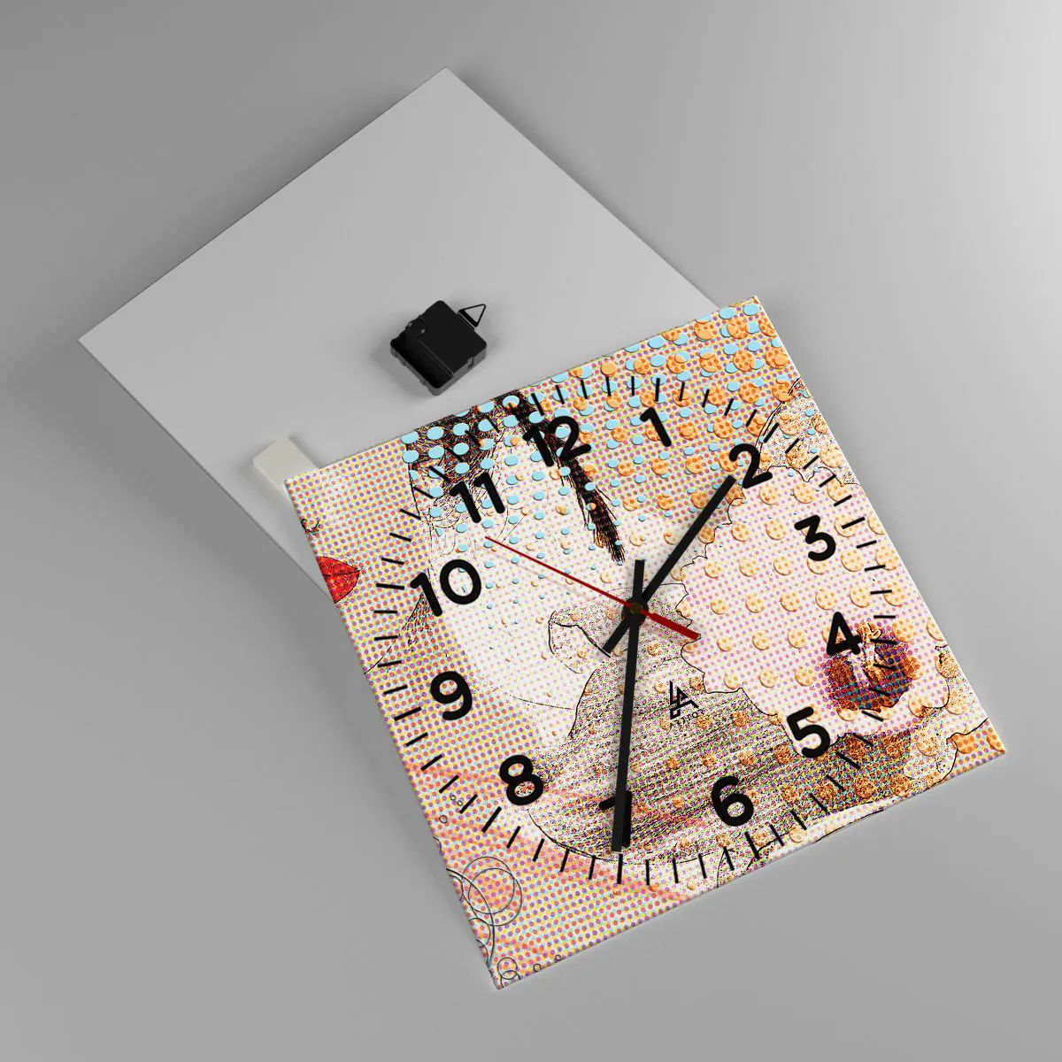 Wanduhr - Glasuhr - Comic-Heldin - 40x40 cm