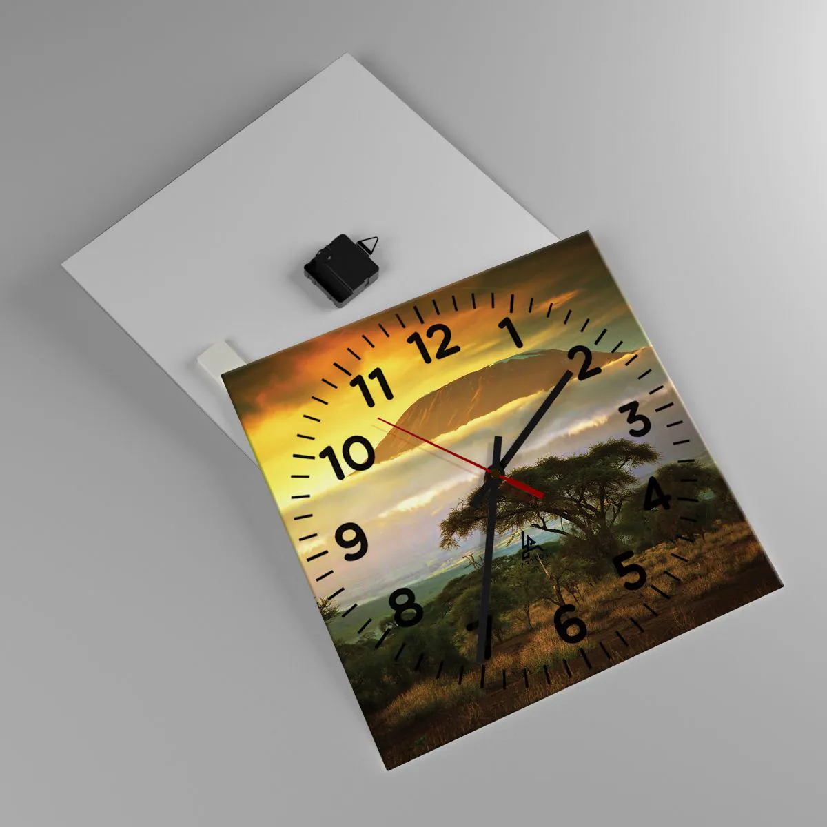 Wanduhr - Glasuhr - Ein Reisetraum - 40x40 cm