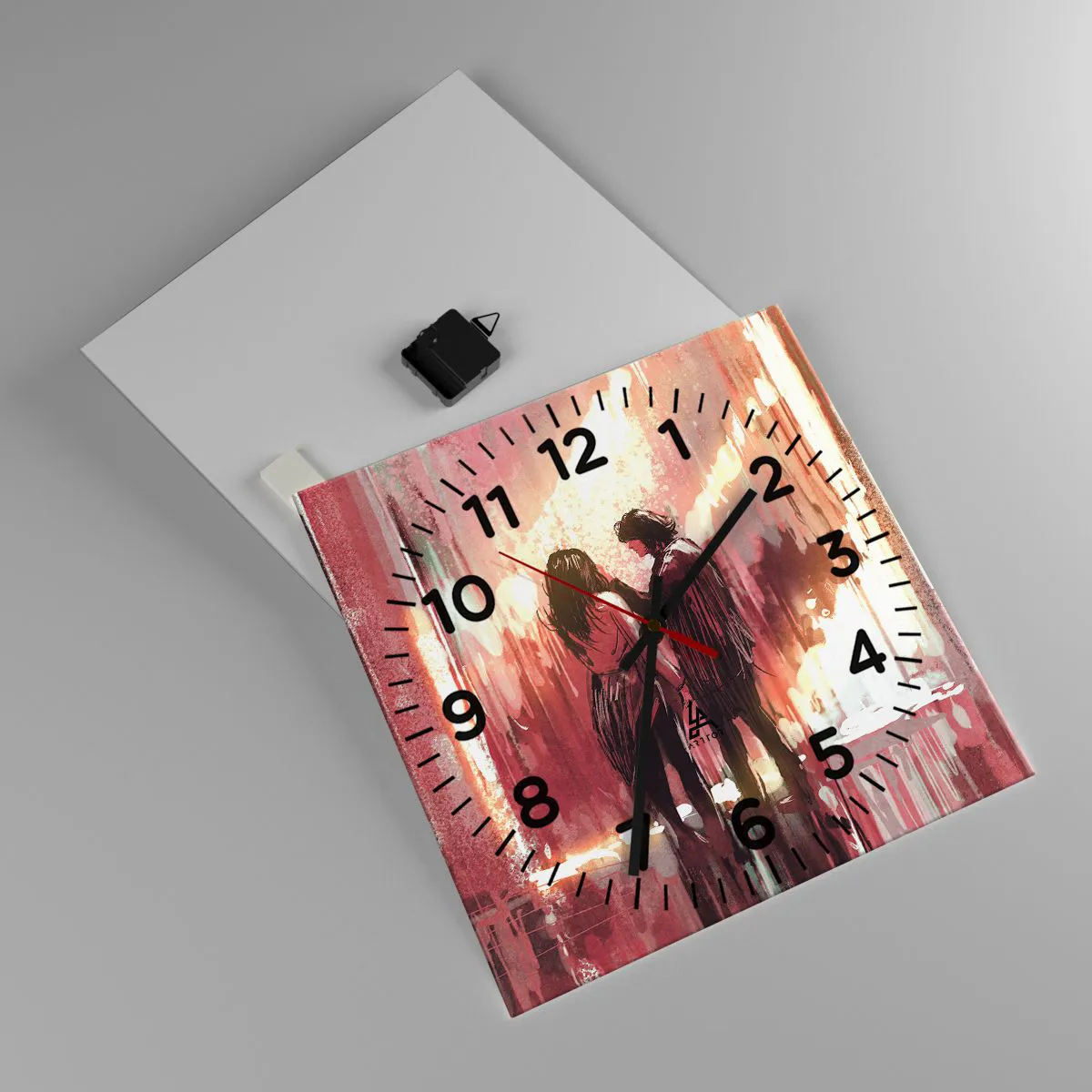 Ceas de perete - Ceas pe sticlă - Spectacolul etern al iubirii - 40x40 cm