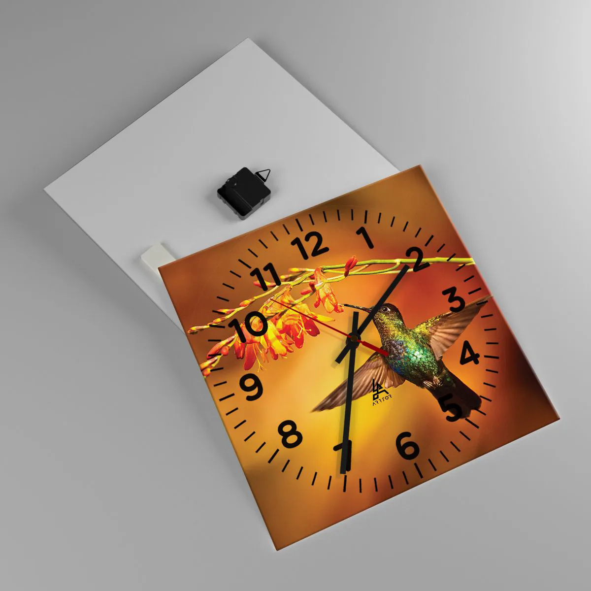 Väggklocka - Klocka på glas - Ljusbud enligt Mayafolket - 40x40 cm