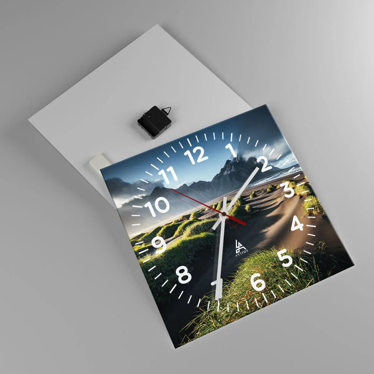 Wanduhr - Glasuhr - Harmonie der Elemente - 40x40 cm