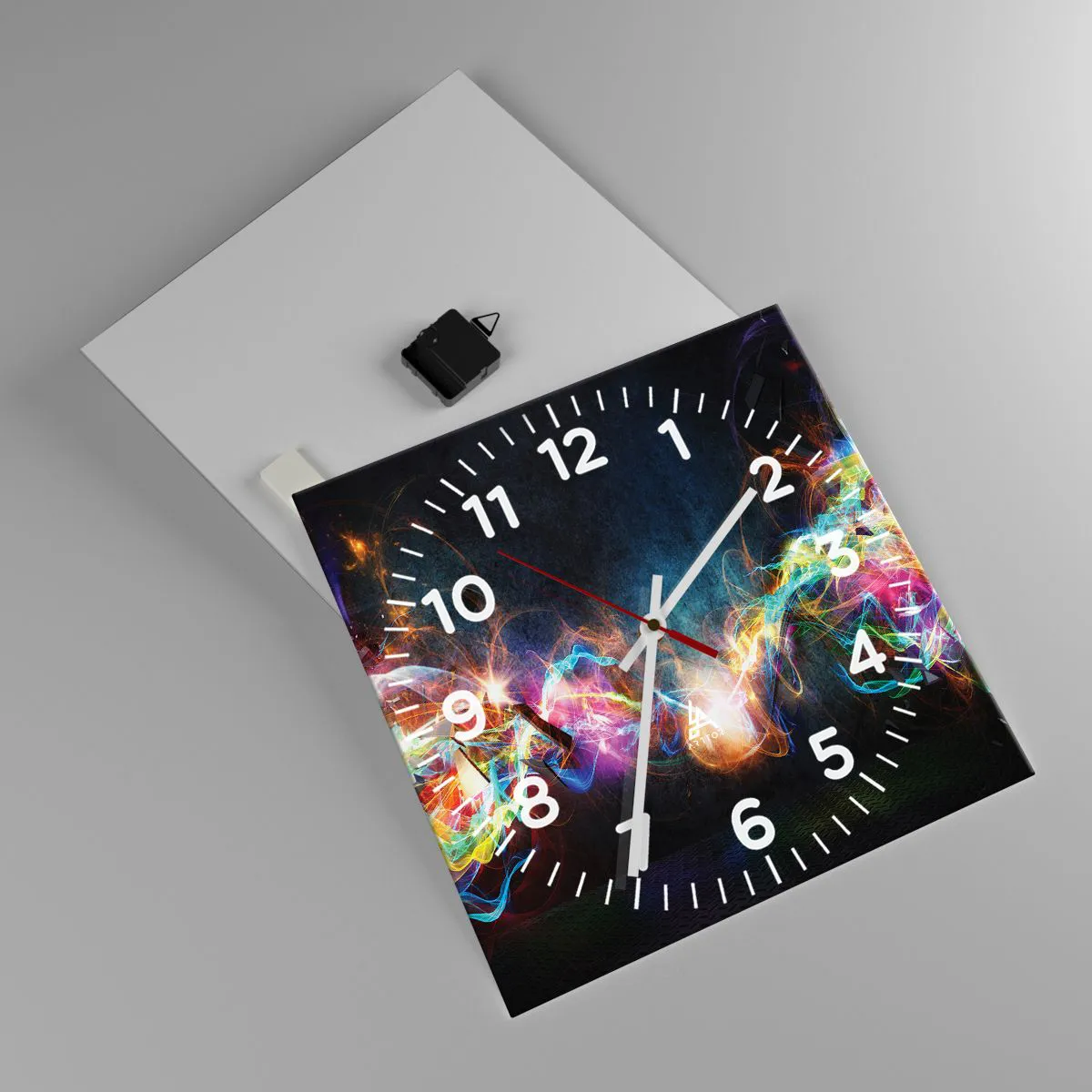 Wanduhr - Glasuhr - Freudig gegen die Dunkelheit - 40x40 cm