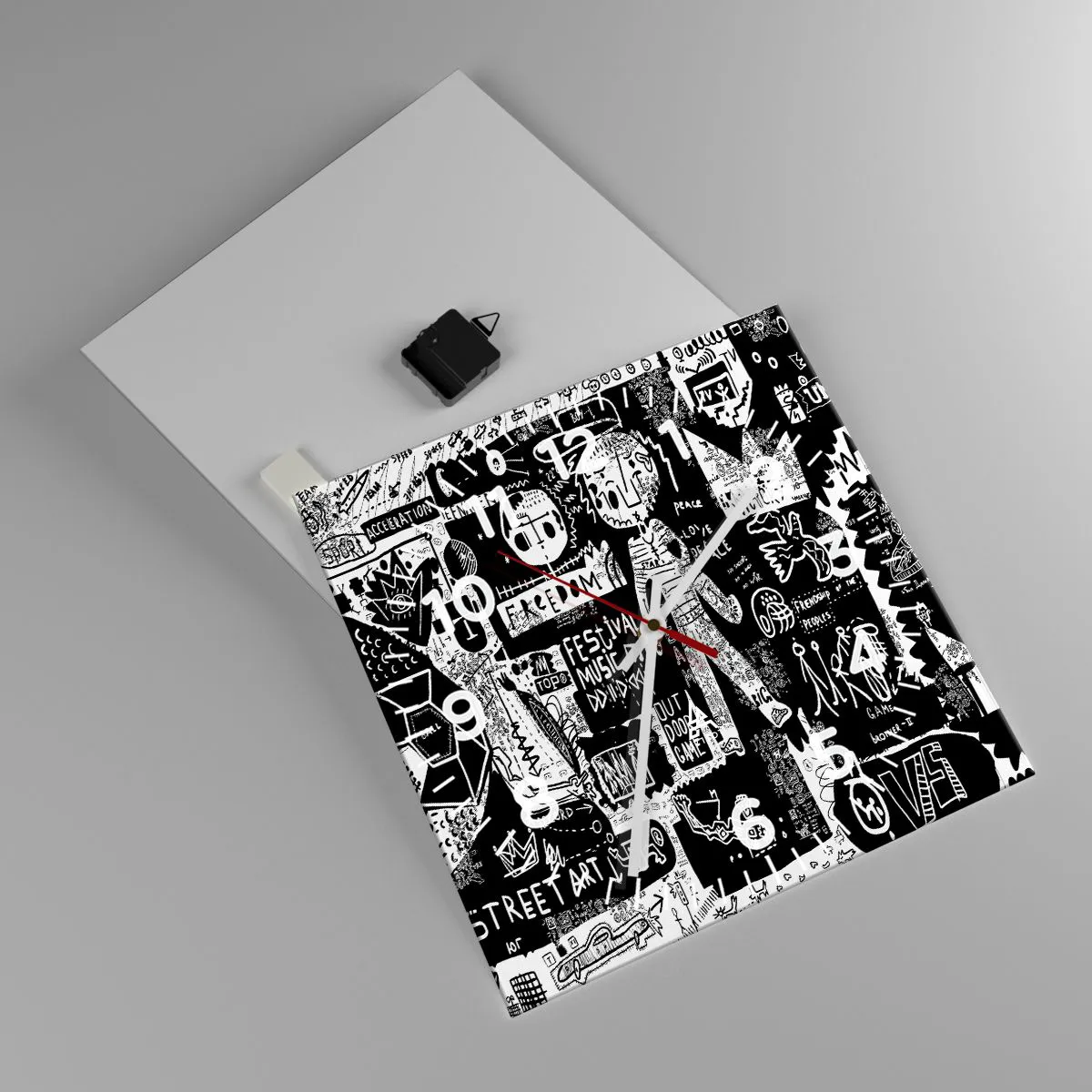 Wanduhr - Glasuhr - Spirituelle Jugend des Gesetzes und der Freude - 40x40 cm