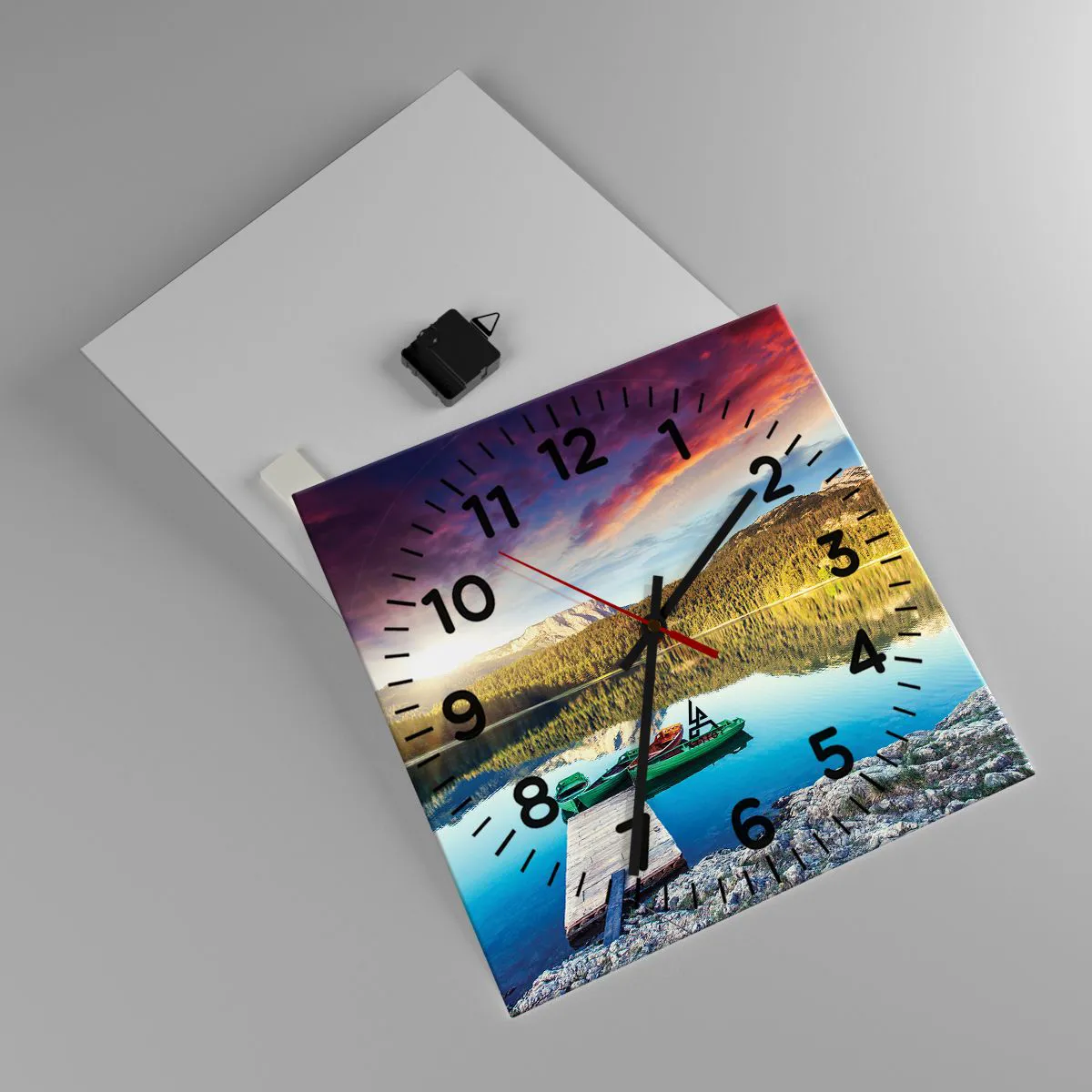 Ceas de perete - Ceas pe sticlă - Spre o apă netedă ca o oglindă - 40x40 cm