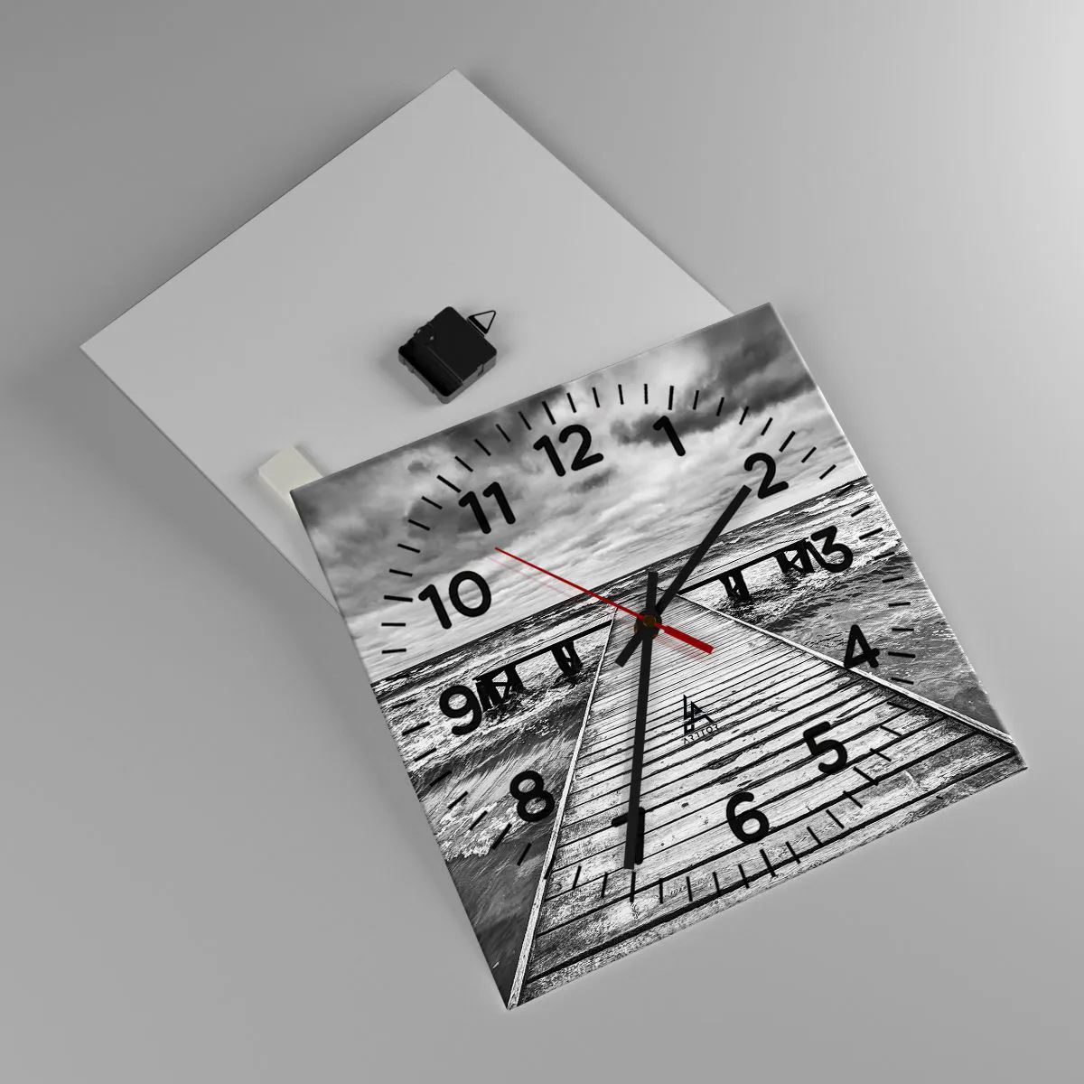 Ceas de perete - Ceas pe sticlă - Aștept ca vântul să fugărească... - 40x40 cm